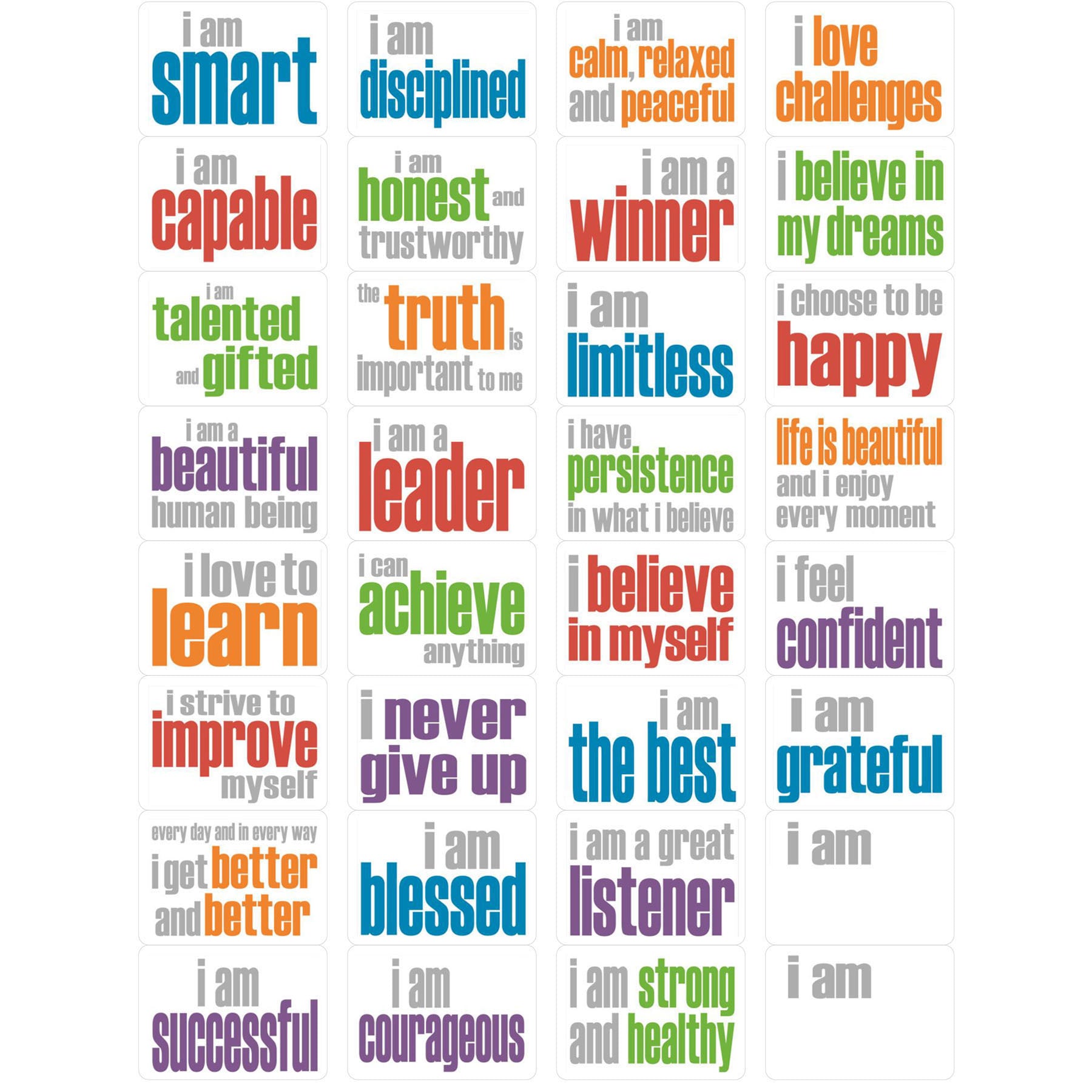 Say it! Think it! Live it! Incentive Stickers, Pack of 160