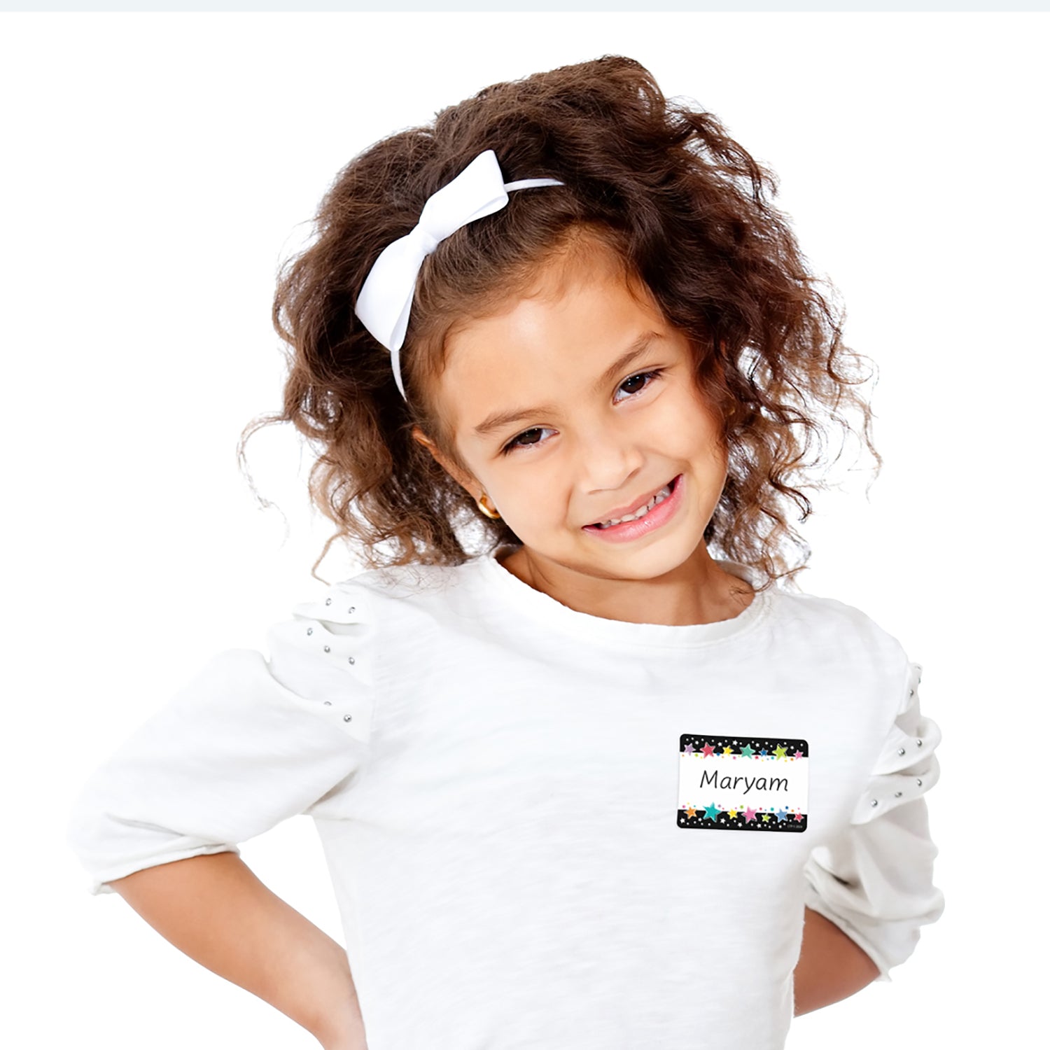 Star Bright Colorful Stars on Black Labels, Pack of 36