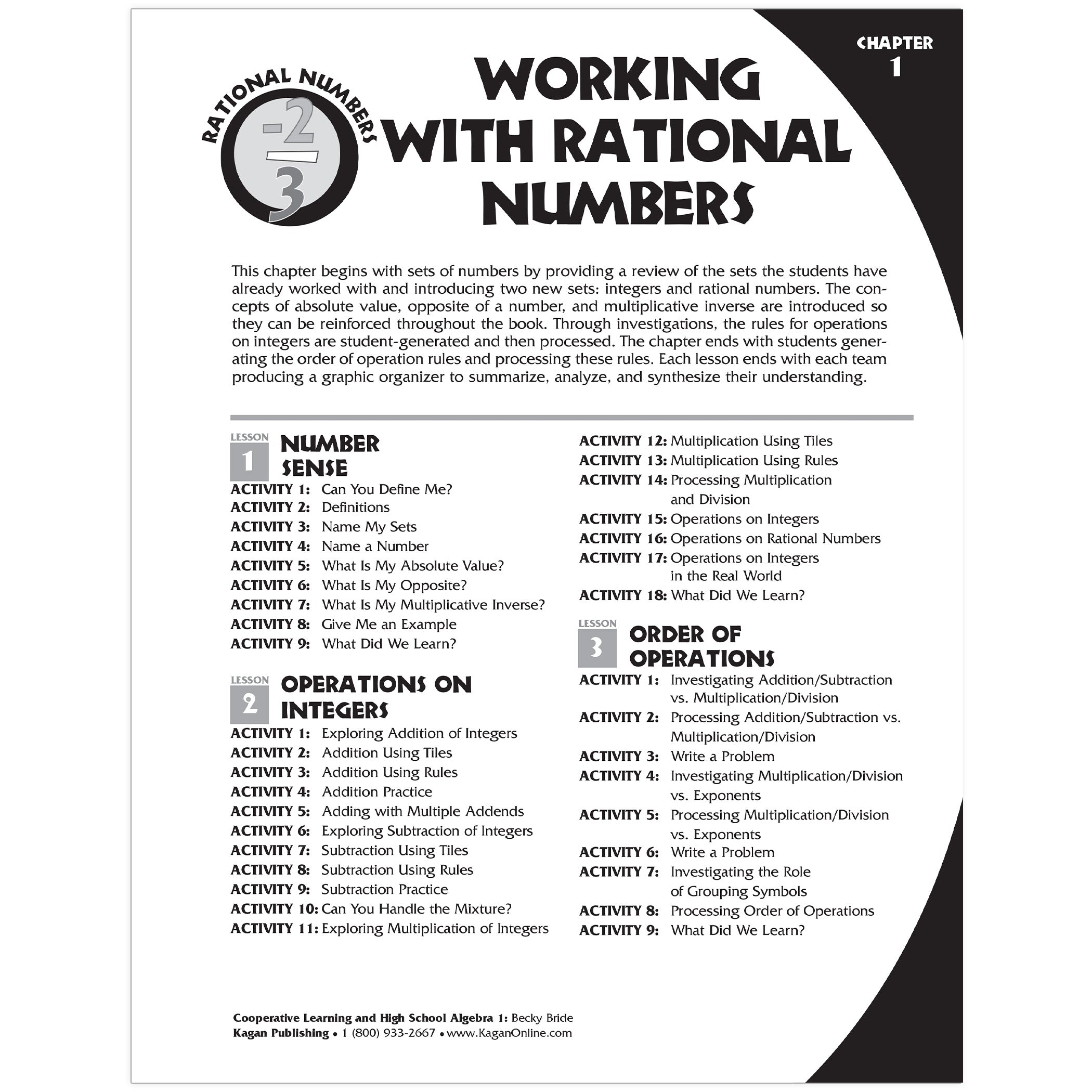 Cooperative Learning & Algebra Book, Grade 7-12