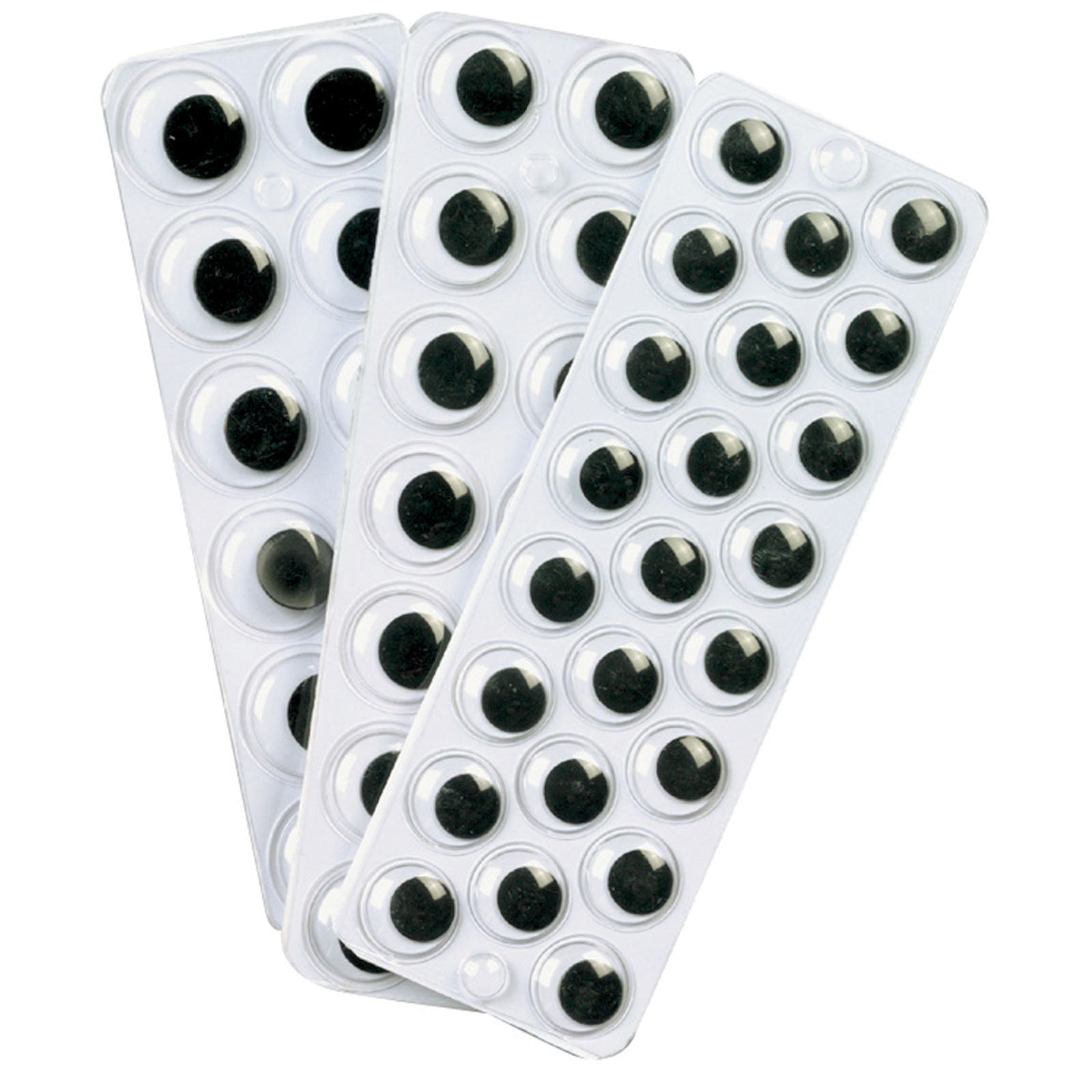Peel & Stick Wiggle Eyes on Sheets, Black, Assorted Sizes, 60 Pieces
