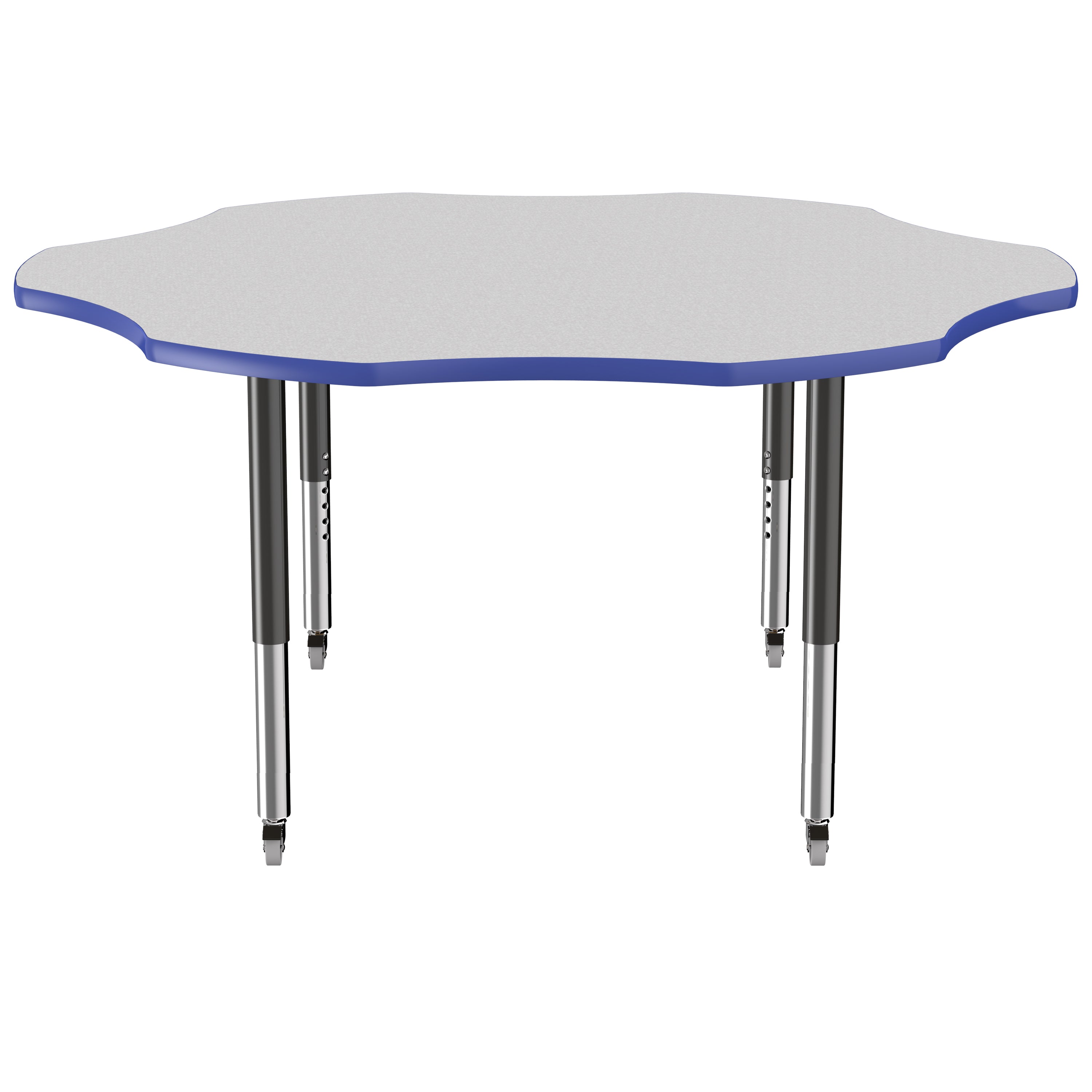 60" x 60" Flower T-Molding Activity Table with Adjustable Super Legs - Gray/Blue/Black