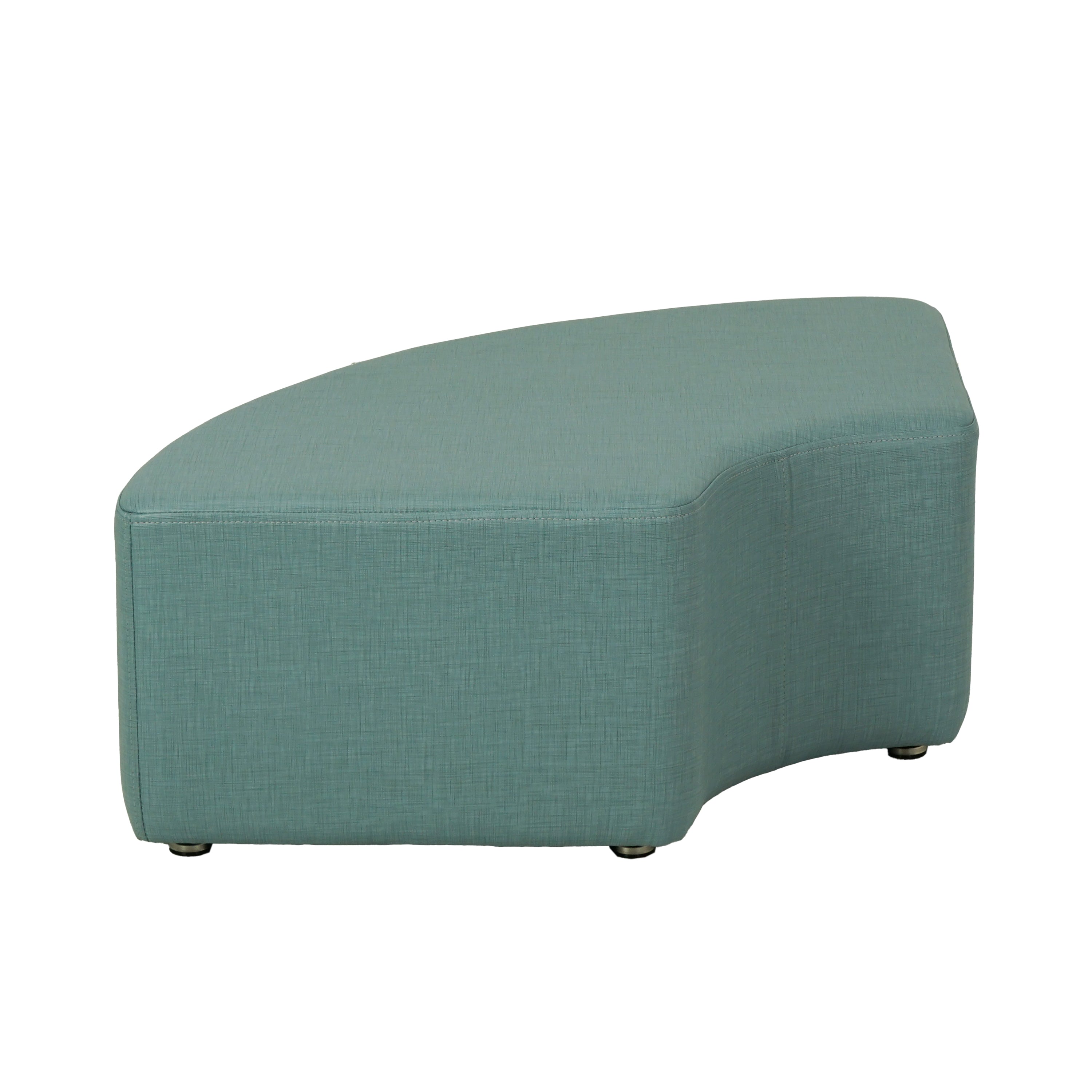 Pro Series Upholstered Quarter Circle Ottoman 12" Height - Sky Blue Crosshatch