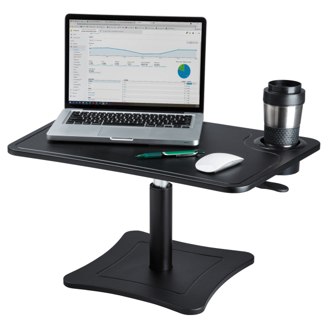 High Rise Height Adjustable Laptop Stand with Storage Cup, Black