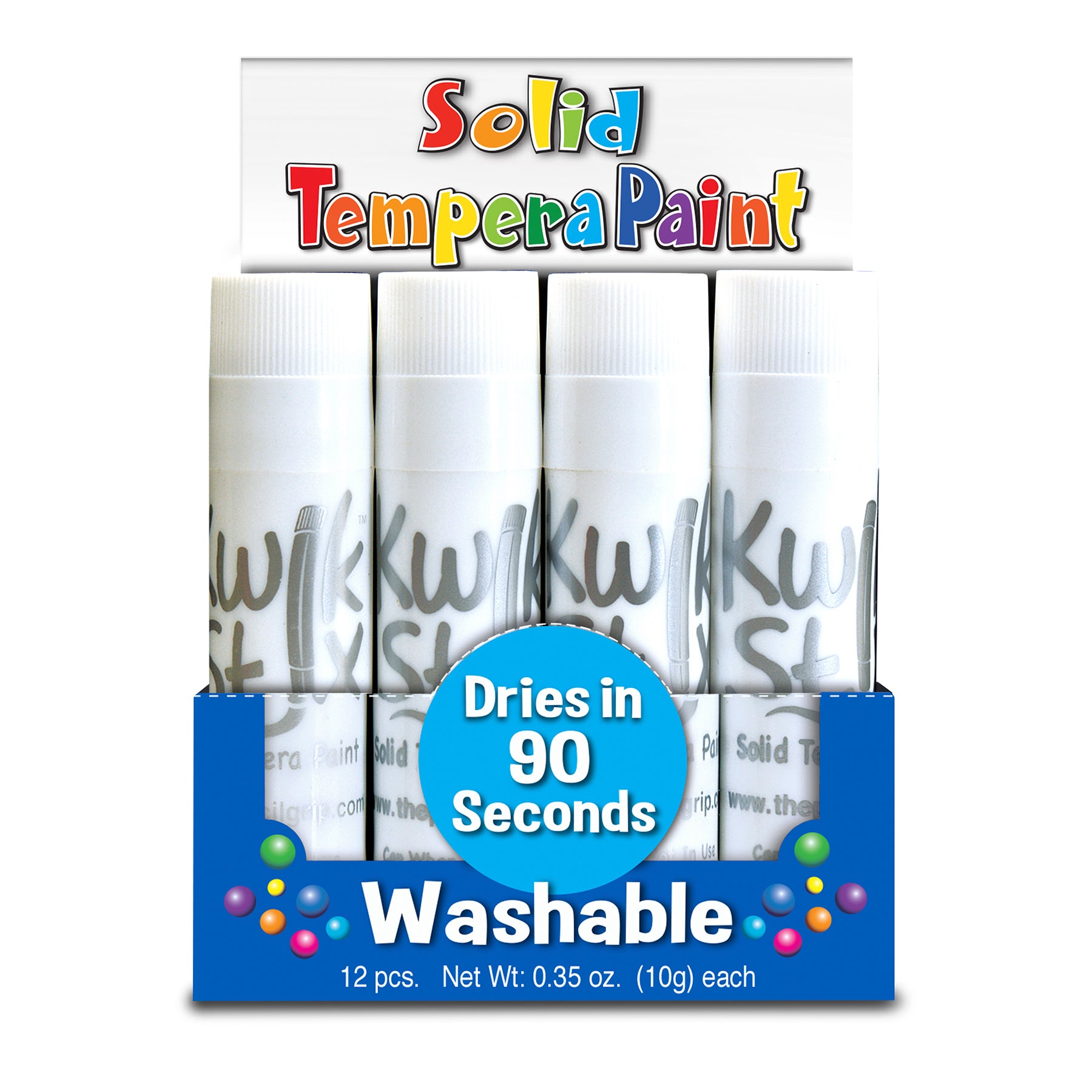 Solid Tempera Paint Sticks, Single Color Pack, White, Pack of 12