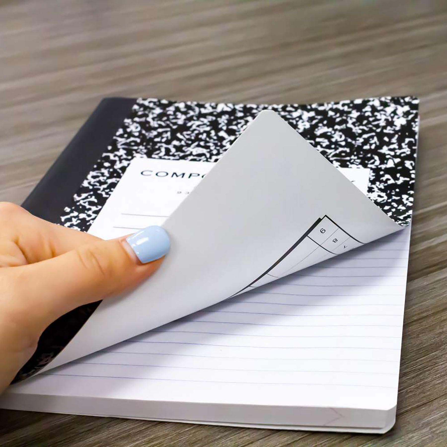 Premium Composition Book, Wide Ruled, Black Marble, 100 Sheets