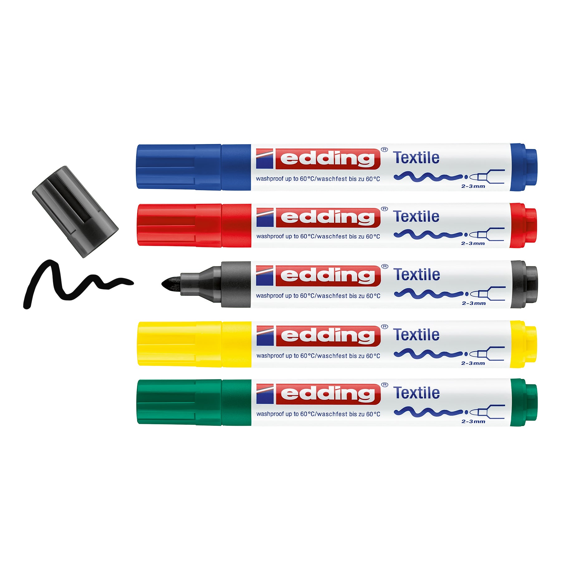 edding 4500 Textile Marker - Set of 5 - Basic