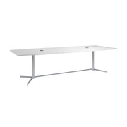 Bush Business Furniture 120-inch Office Conference Table with Metal Base in White - 119.21" Width x 47.52" Depth x 28.65" Height