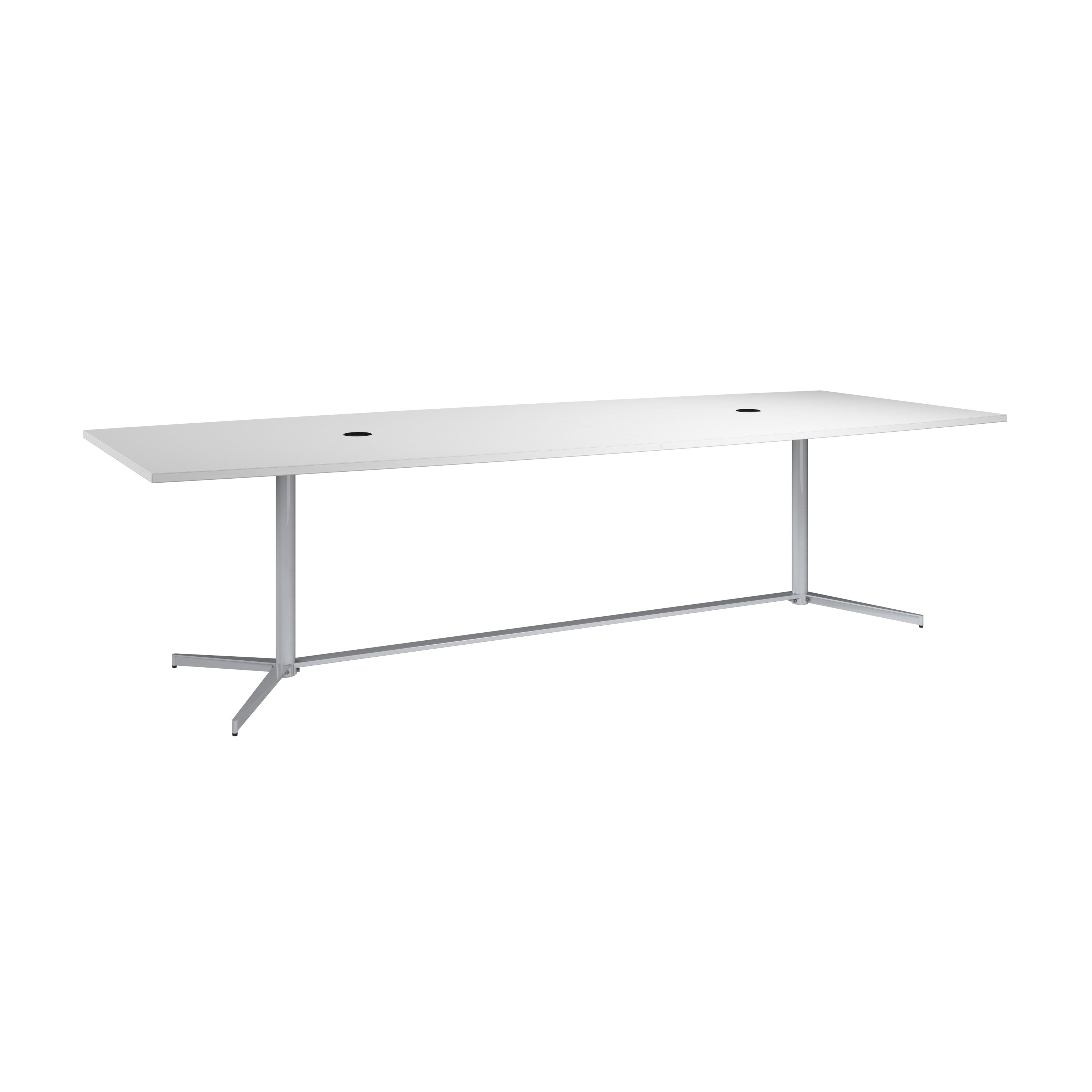 Bush Business Furniture 120-inch Office Conference Table with Metal Base in White - 119.21" Width x 47.52" Depth x 28.65" Height