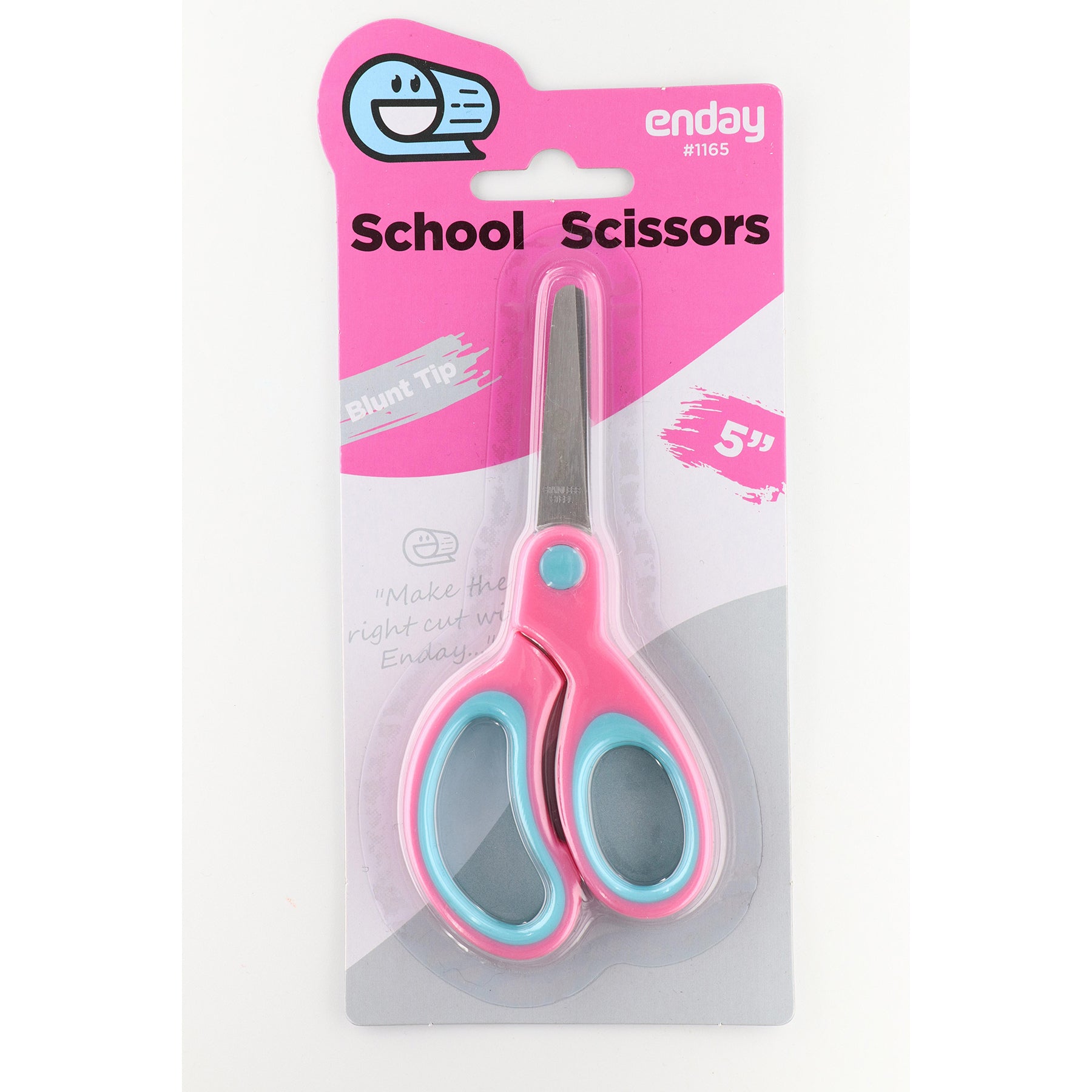 Soft Grip School Scissors, 5", Round Tip, Pink, Pack of 6