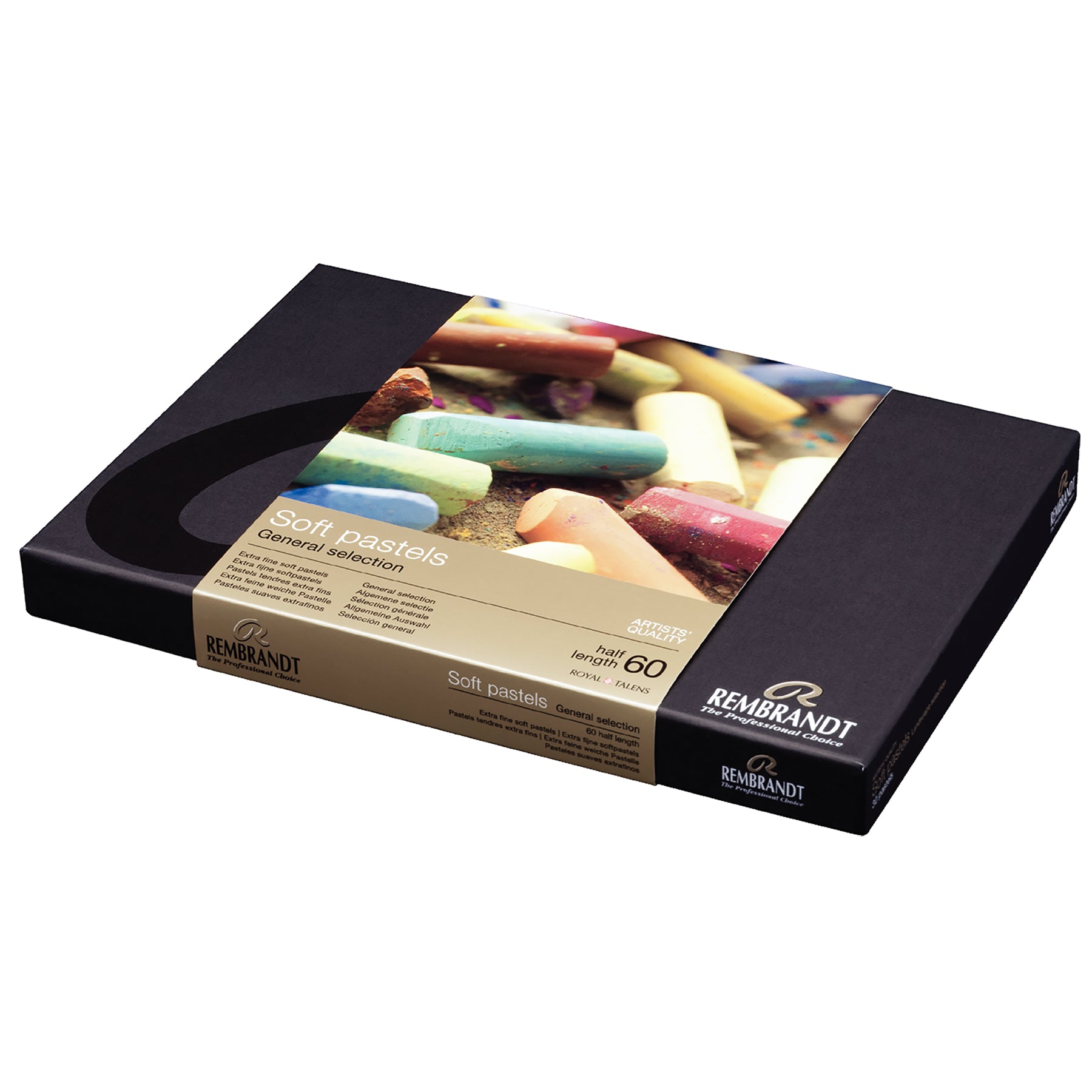 Soft Pastel Cardboard Box Set, General Selection, 60 Half Sticks