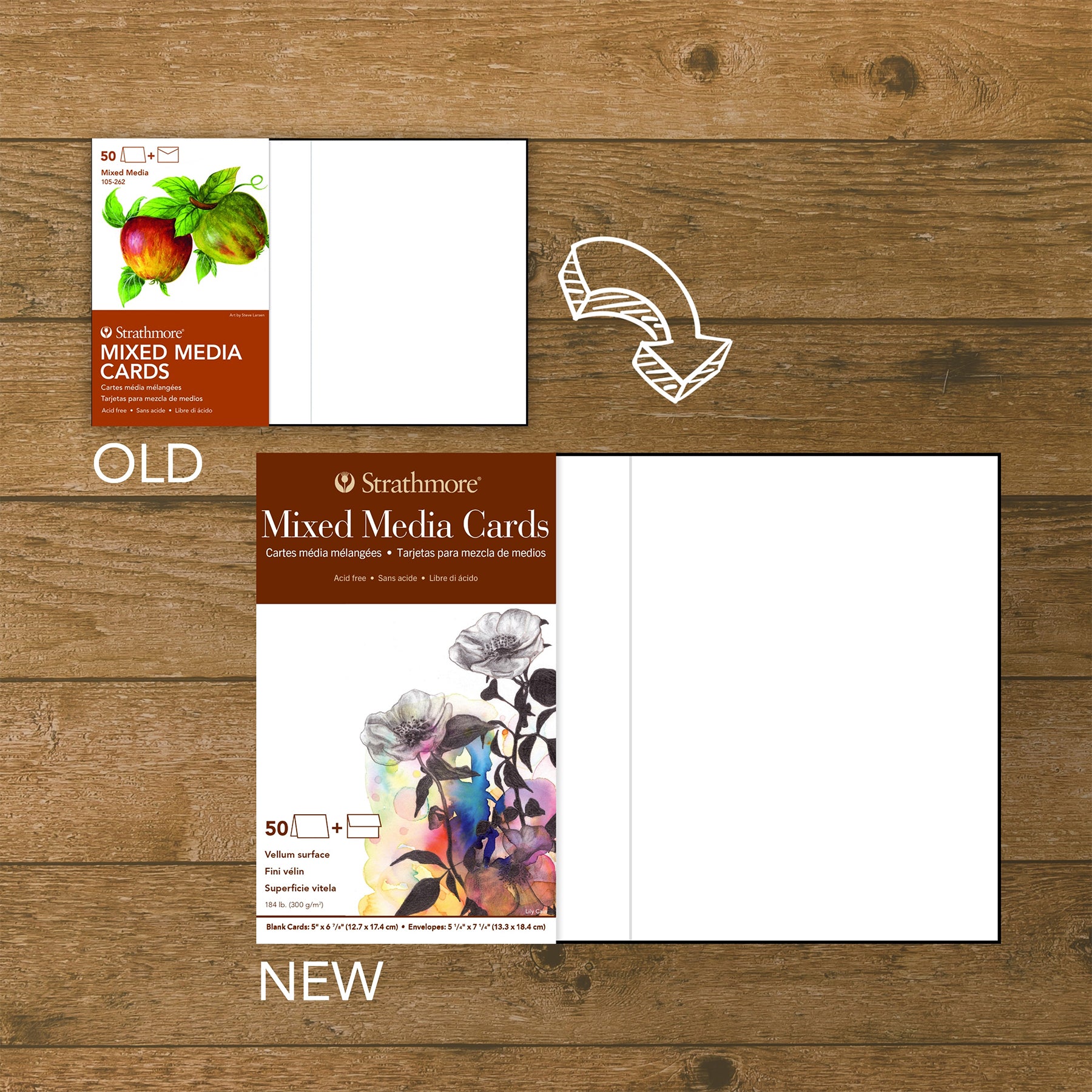 400 Series Mixed Media Paper Cards & Envelopes, Full Size, 5x6.875 inch, Pack of 50