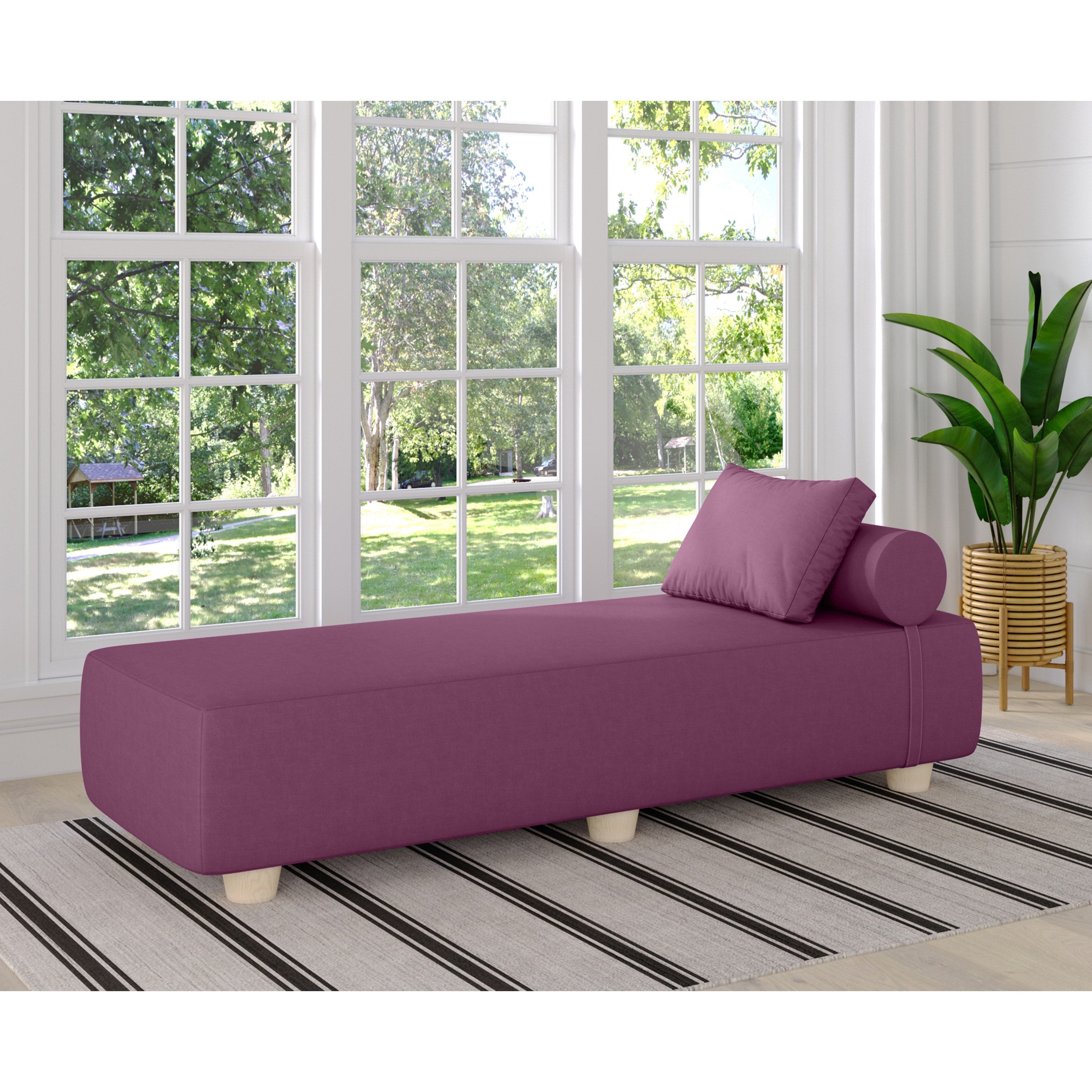Jaxx Alvy Outdoor Sun Lounger – Luxurious Sunbed with Hevea Wood Feet, Sunbrella Purple