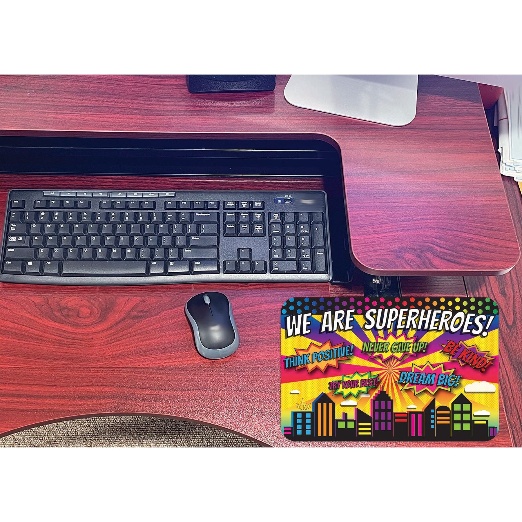 The Original Fun Mat® Computer Mouse Pad, 11.75x8 in, Superheroes, Positivity