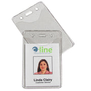 Heavy Duty ID Badge Holders, Vinyl, Vertical, 2-3/8 x 3-3/8, Box of 100