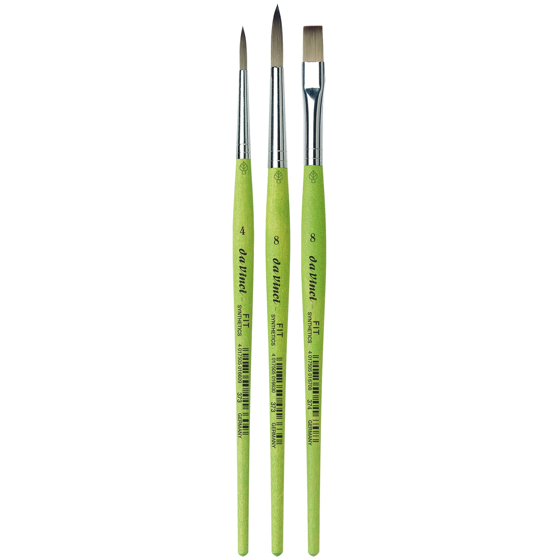 FIT Synthetics Student & Hobby Brushes, Synthetic, Acrylic & Tempera, Assorted, 3 Brush Set
