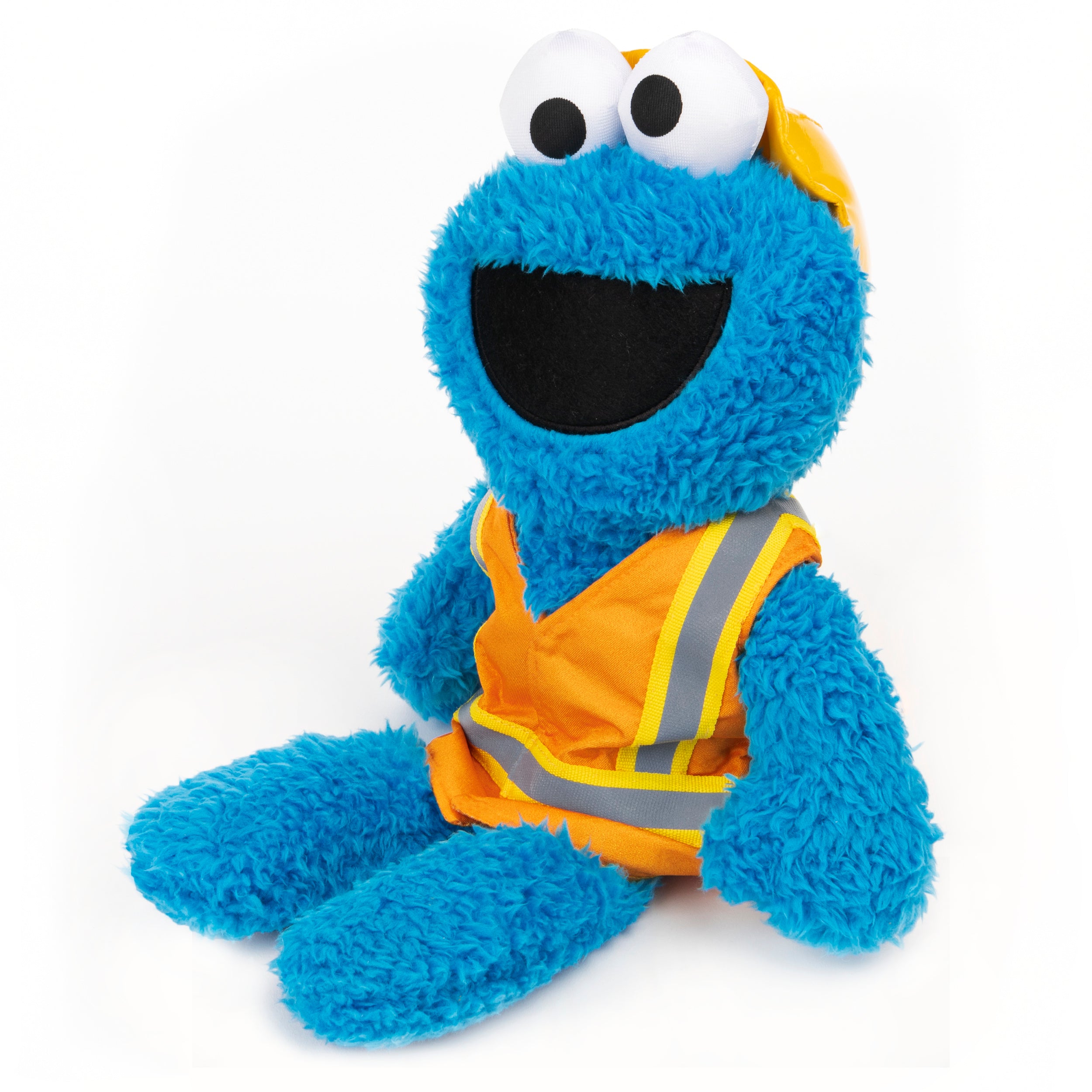 GUND Sesame Street Official Construction Worker Cookie Monster Muppet Plush, Premium Plush Toy for Ages 1 & Up, Blue/Orange, 13”