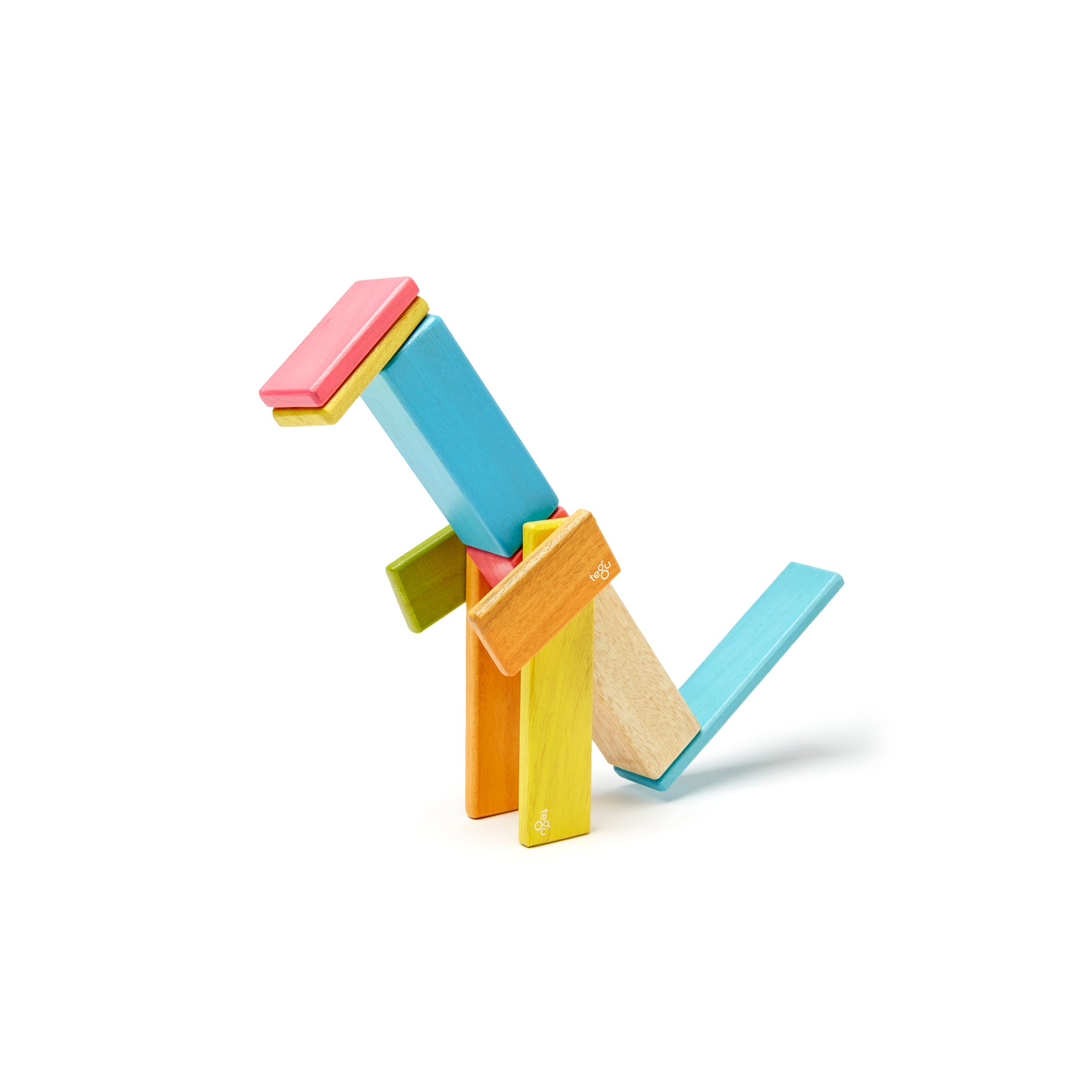 Magnetic Wooden Blocks, Tints, 14 Pieces