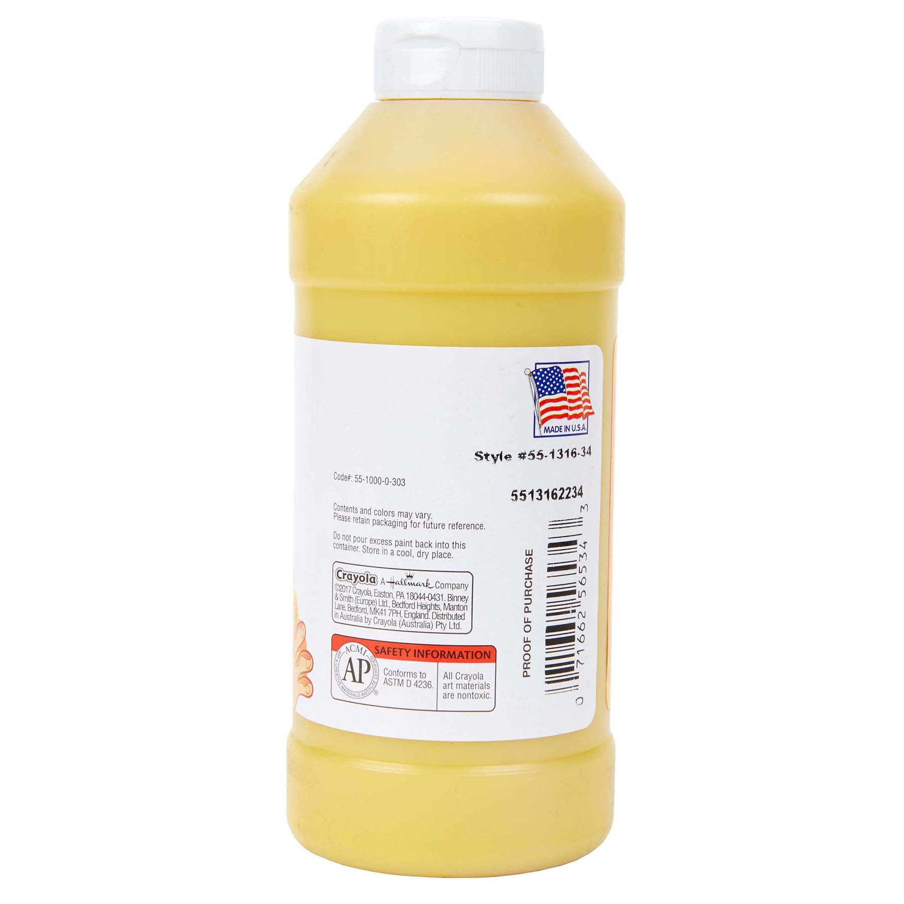 Washable Finger Paint, Yellow, 16 oz