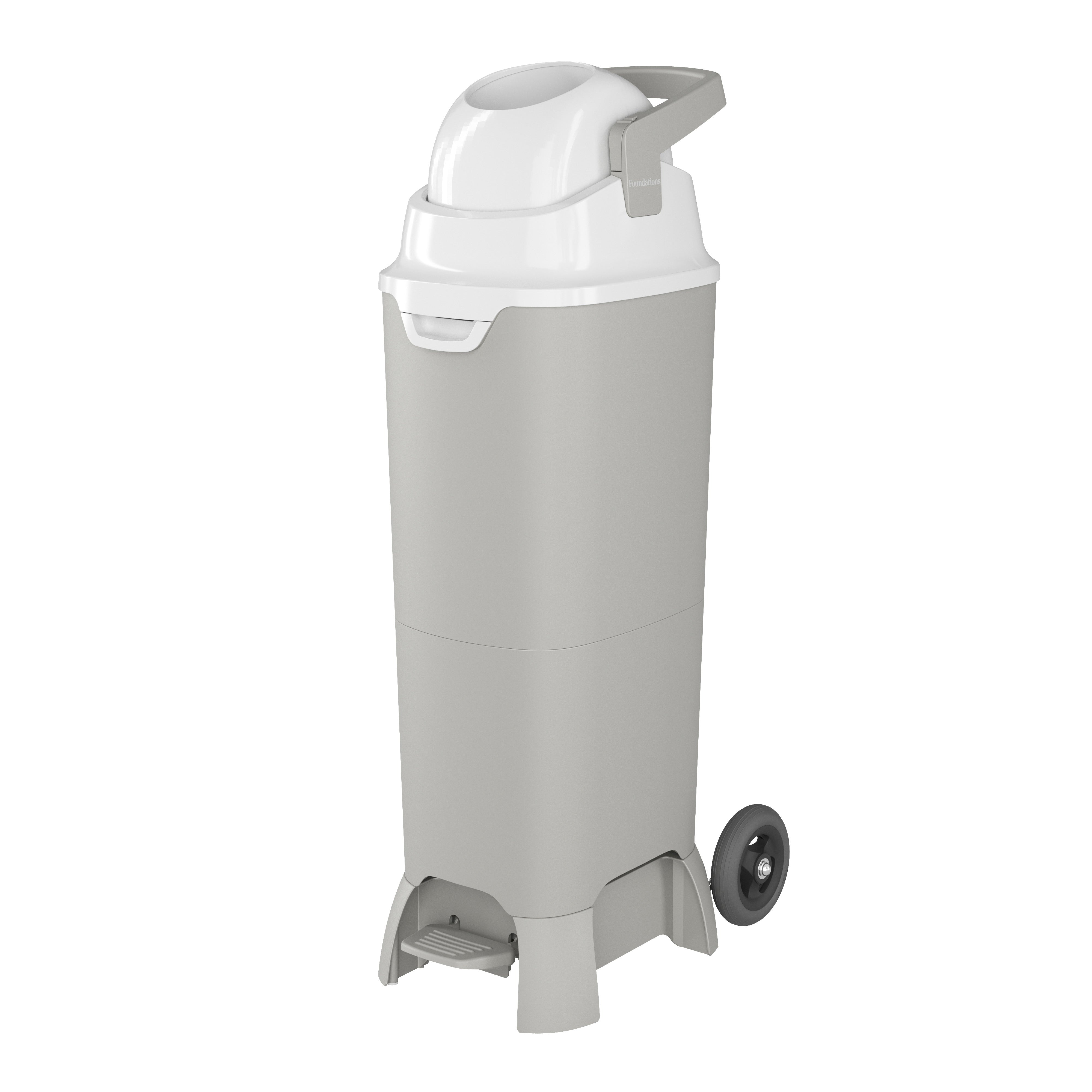 Foundations Pro Hands-Free Diaper Pail, Gray