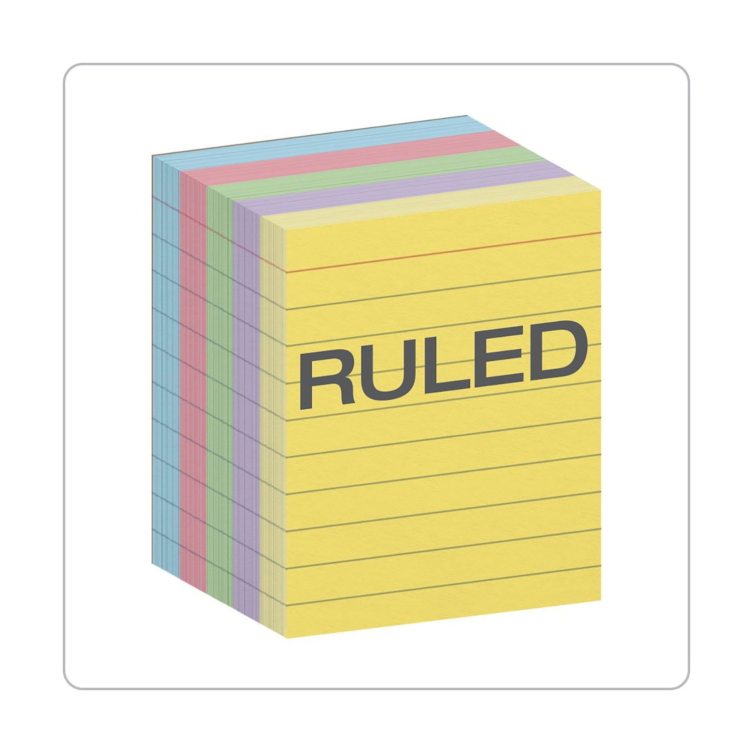 Mini Index Cards, 3" x 2.5", Ruled, Assorted Colors, 200 Per Pack