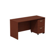 Bush Business Furniture Series C 60W Desk/Credenza Shell with 2-Drawer Mobile Pedestal - 59.49" Width x 23.35" Depth x 29.8" Height
