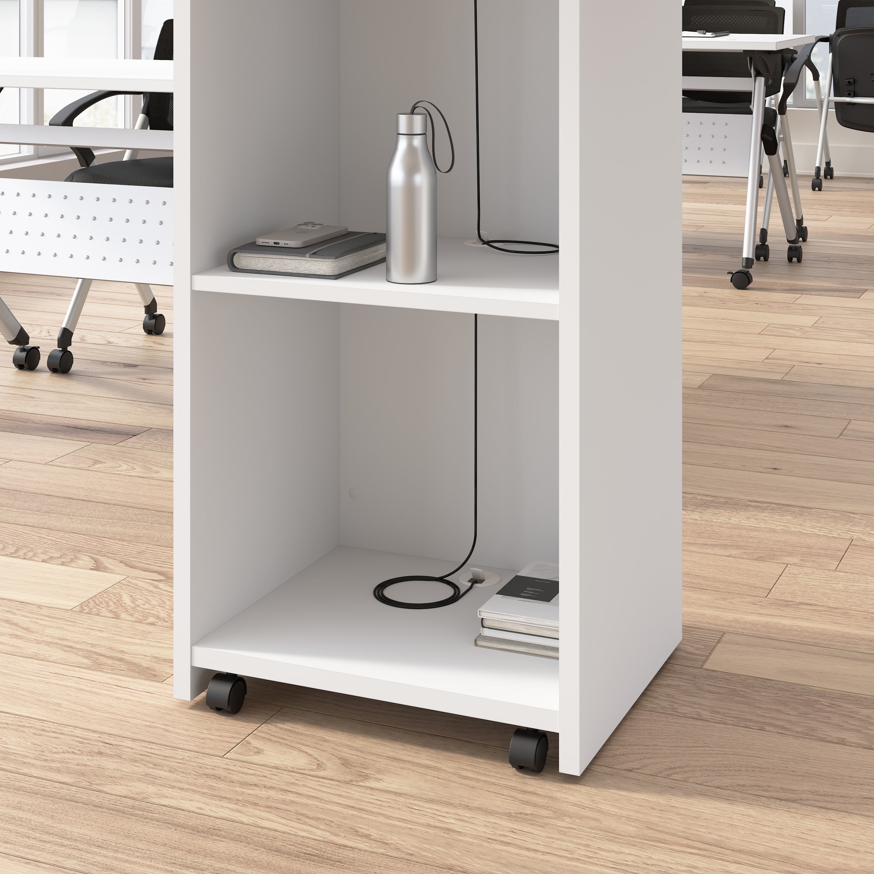 Bush Business Furniture Envision Stand Up Lectern in White - 28.5" Width x 18.39" Depth x 47.17" Height