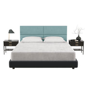 Jaxx Panelist Modern Padded Headboard – Set of 4 Wall Mounted Panels - Queen, Surf Turquoise Microvelvet