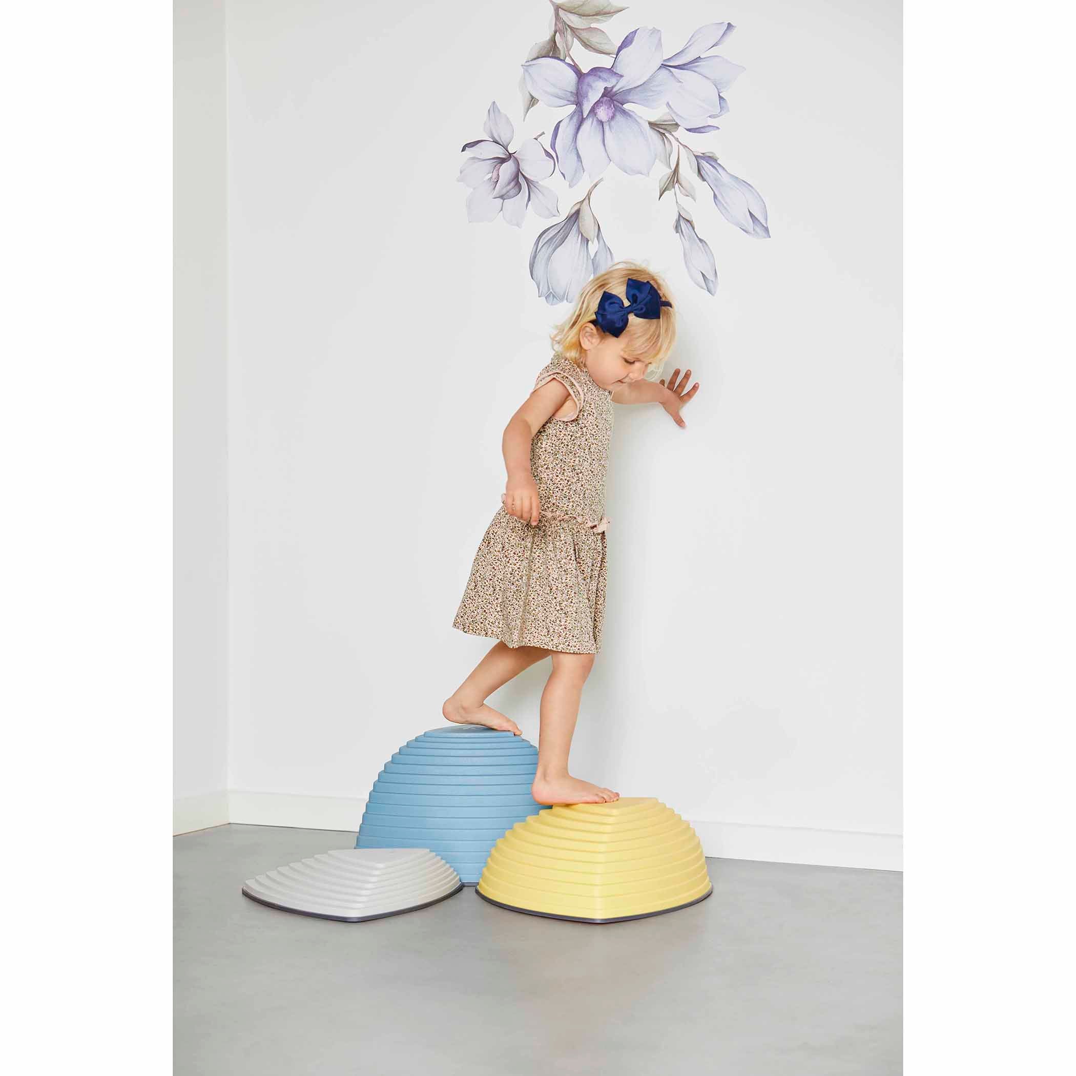 Hilltops - The Original Non-Slip Stepping Stones for Kids - Balance, Coordination, Motor Skills - Nordic Colors - Set of 3