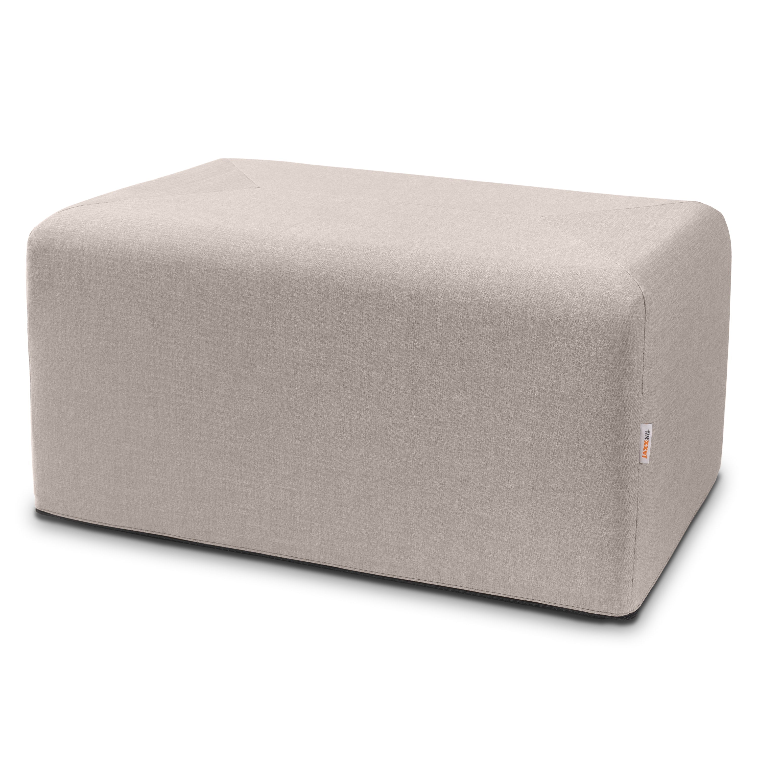 Jaxx Monroe Large Rectangular Foam Ottoman / Coffee Table, (36 x 18), Shark Grey