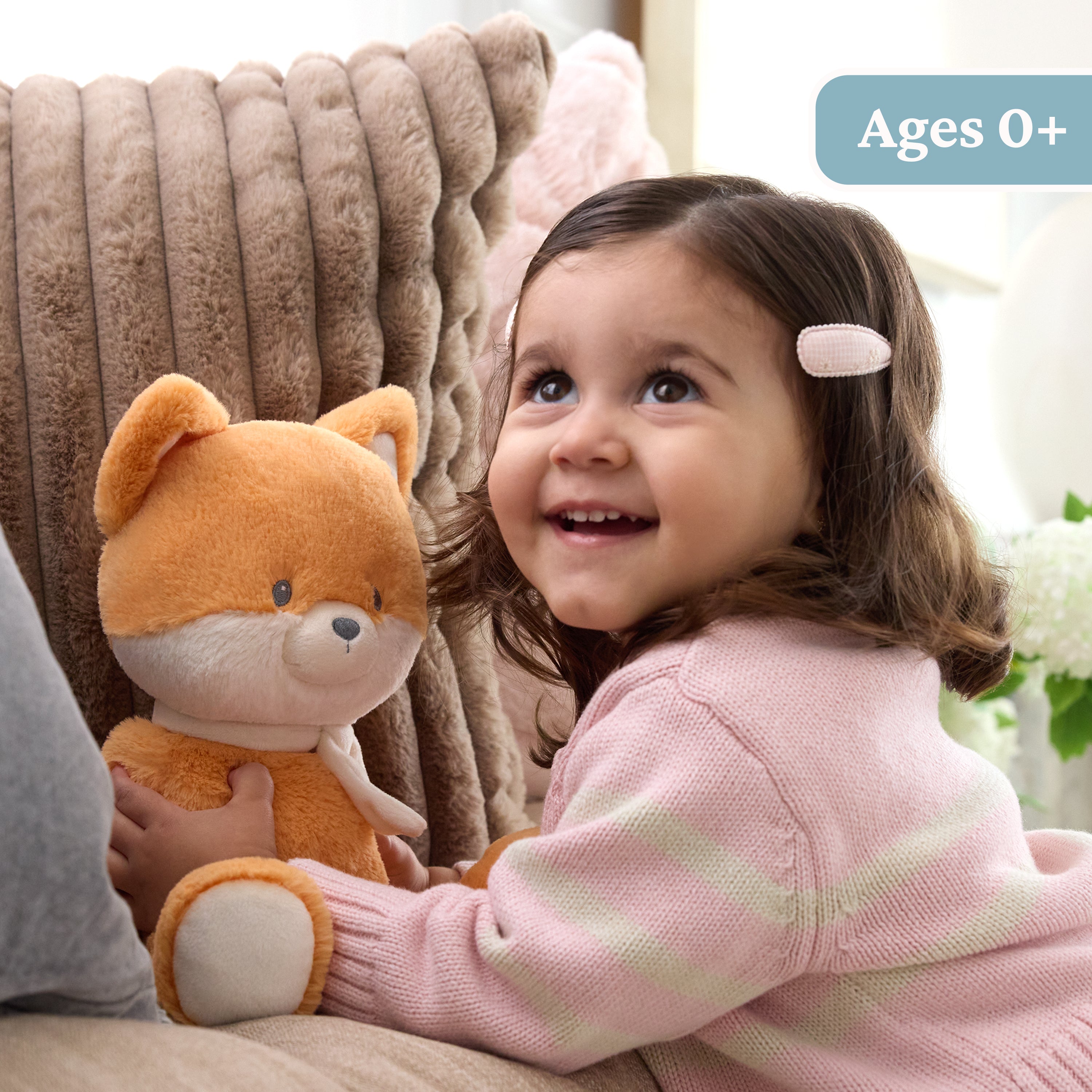 Baby GUND Sustainable Fox Plush, Stuffed Animal Made from 100% Recycled Materials, Spring Decor for Babies and Newborns, Orange/Cream, 13”