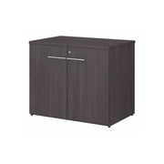 Bush Business Furniture Office 500 36W Storage Cabinet with Doors in Storm Gray - Assembled - 35.67" Width x 23.35" Depth x 29.82" Height