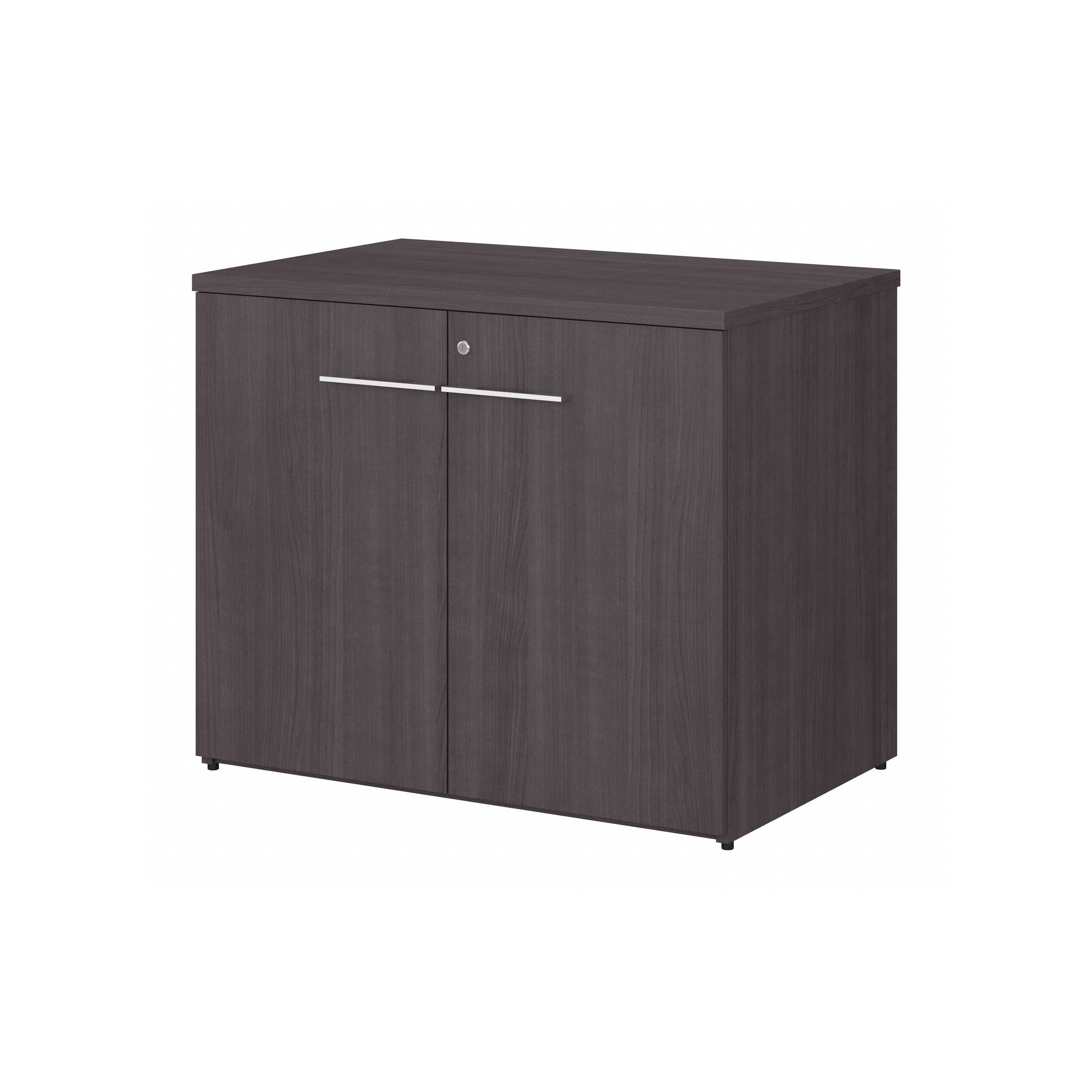 Bush Business Furniture Office 500 36W Storage Cabinet with Doors in Storm Gray - Assembled - 35.67" Width x 23.35" Depth x 29.82" Height