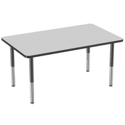 36" x 60" Rectangle T-Molding Activity Table with Adjustable Super Legs - Gray/Black