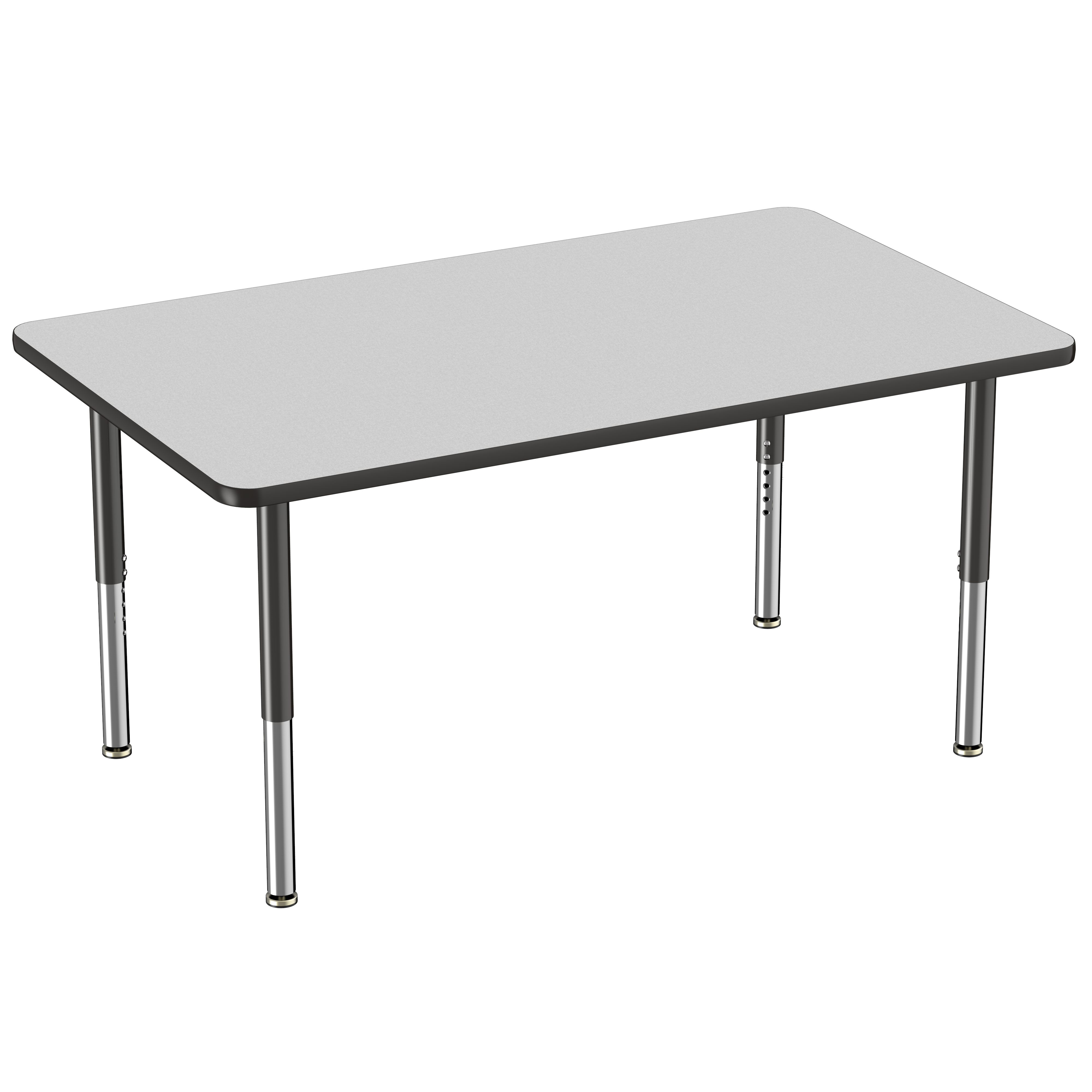 36" x 60" Rectangle T-Molding Activity Table with Adjustable Super Legs - Gray/Black