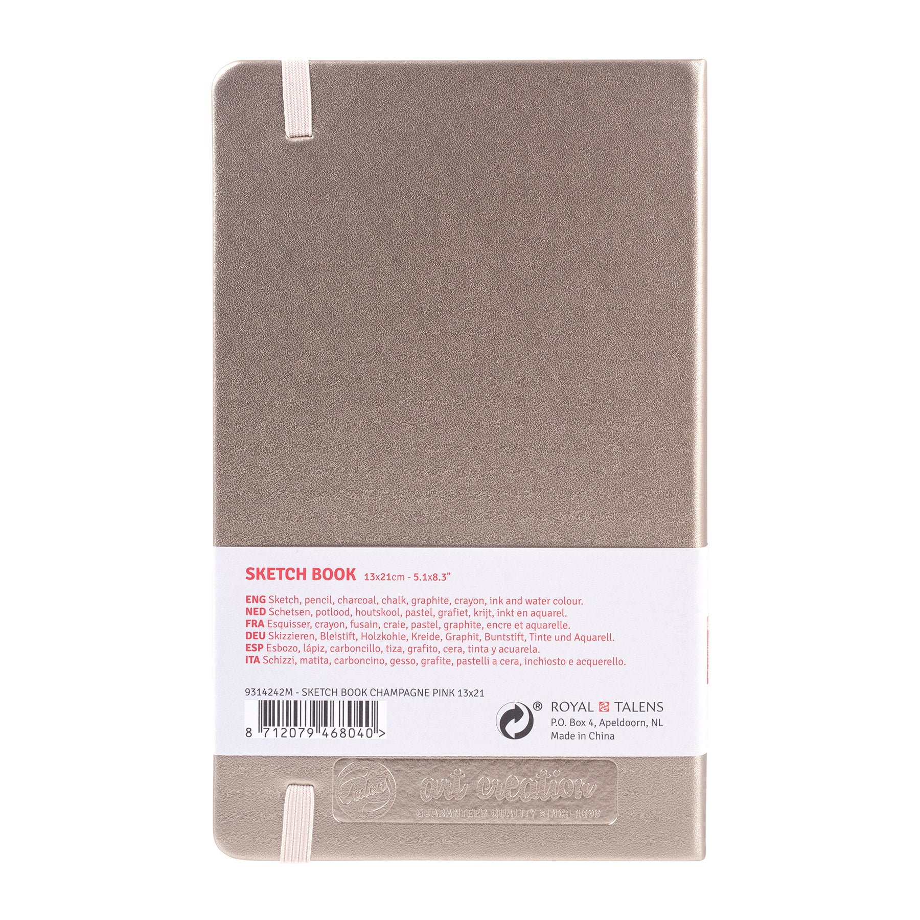 Sketchbook, 80 Sheets, 90lbs, Pink Champagne Cover, 5.1" x 8.3"