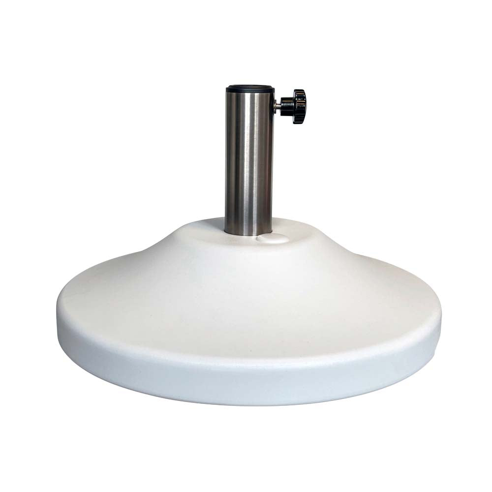 50 lb Premium Umbrella Base with Stainless Stem (White)