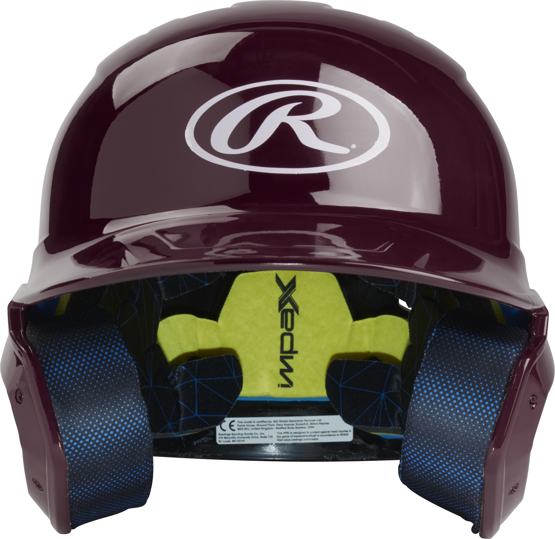 Rawlings Mach Gloss Junior Baseball Helmet - Maroon