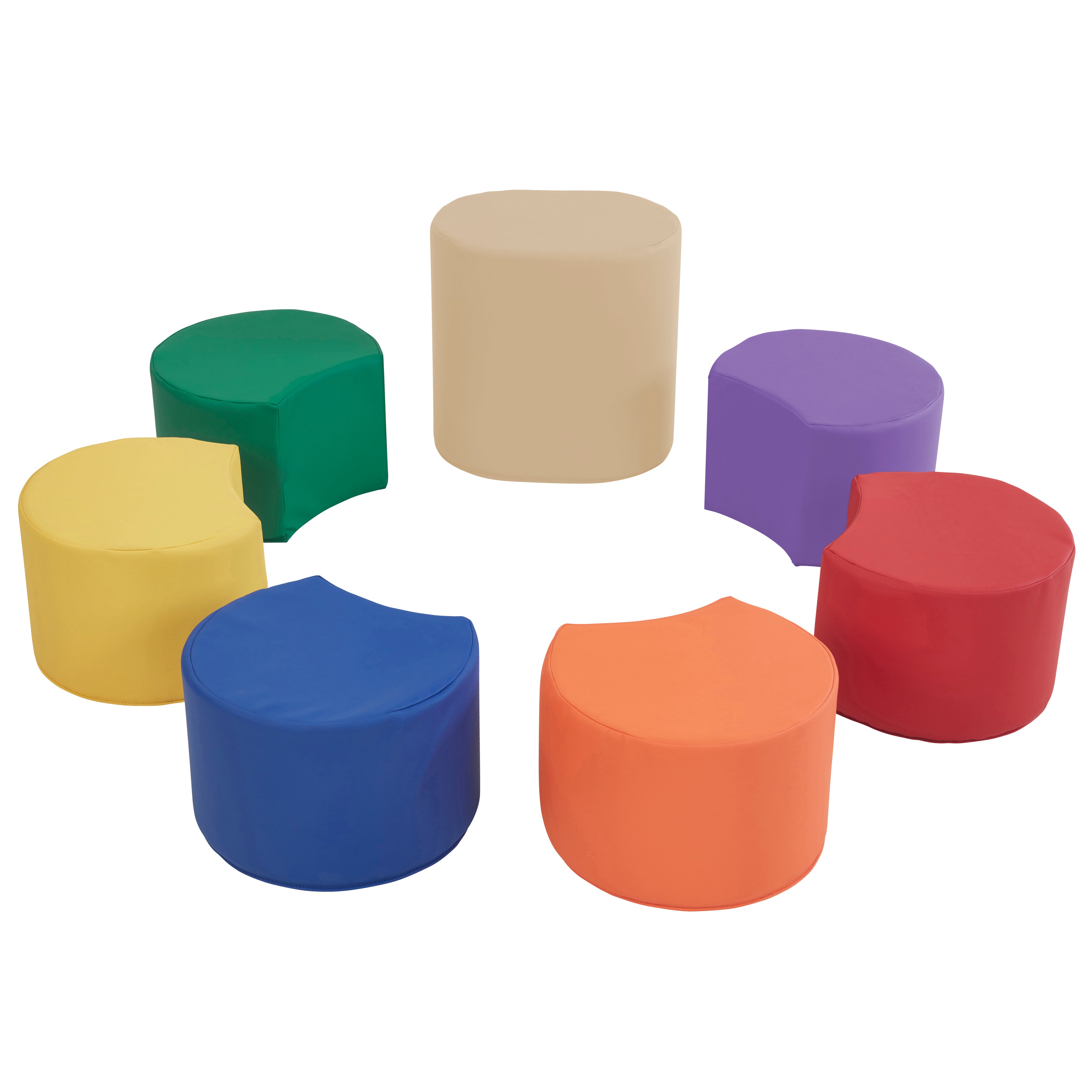 SoftScape Crescent Seating Set, 7-Piece - Assorted