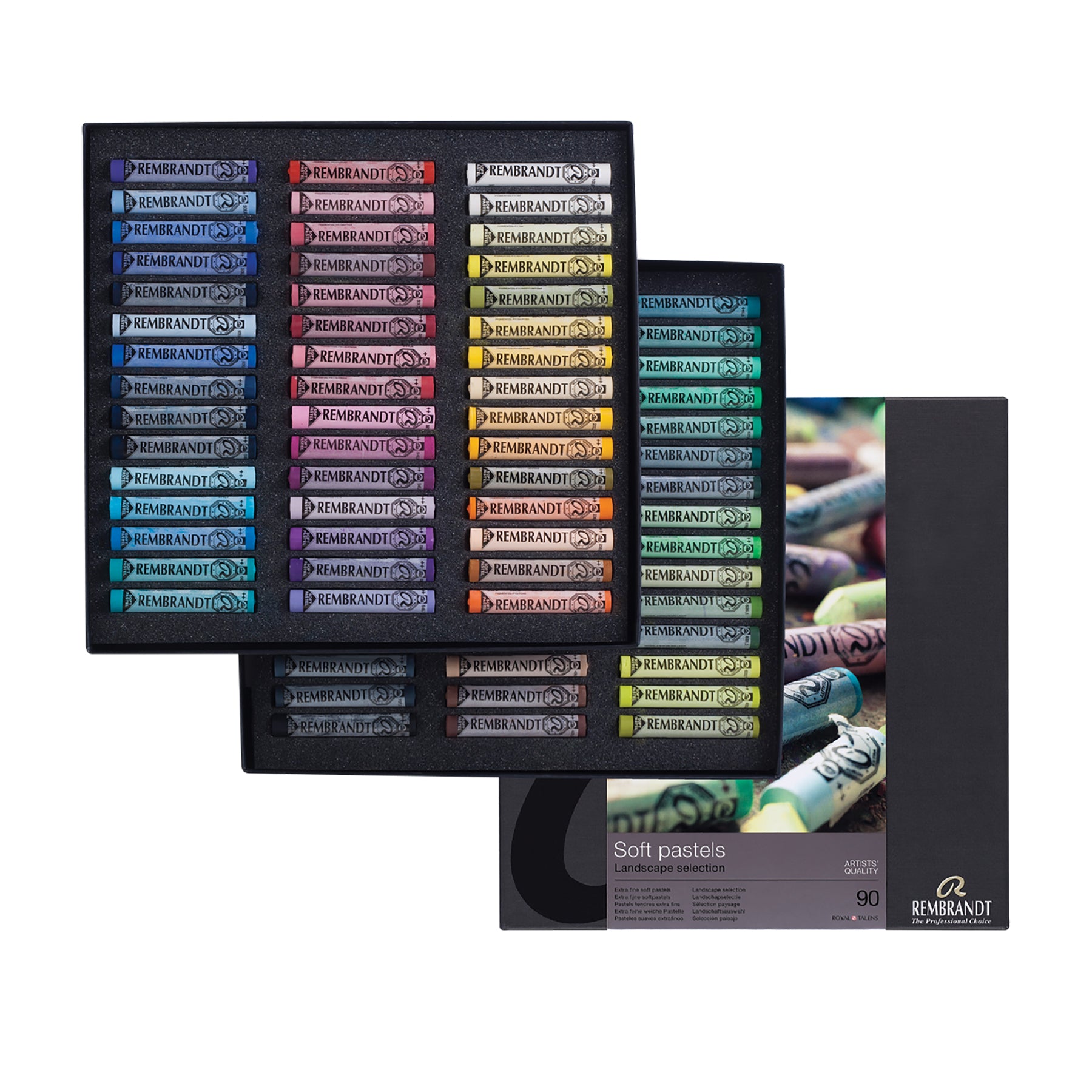 Soft Pastel Cardboard Box Set, Landscape Selection, 90 Full Sticks