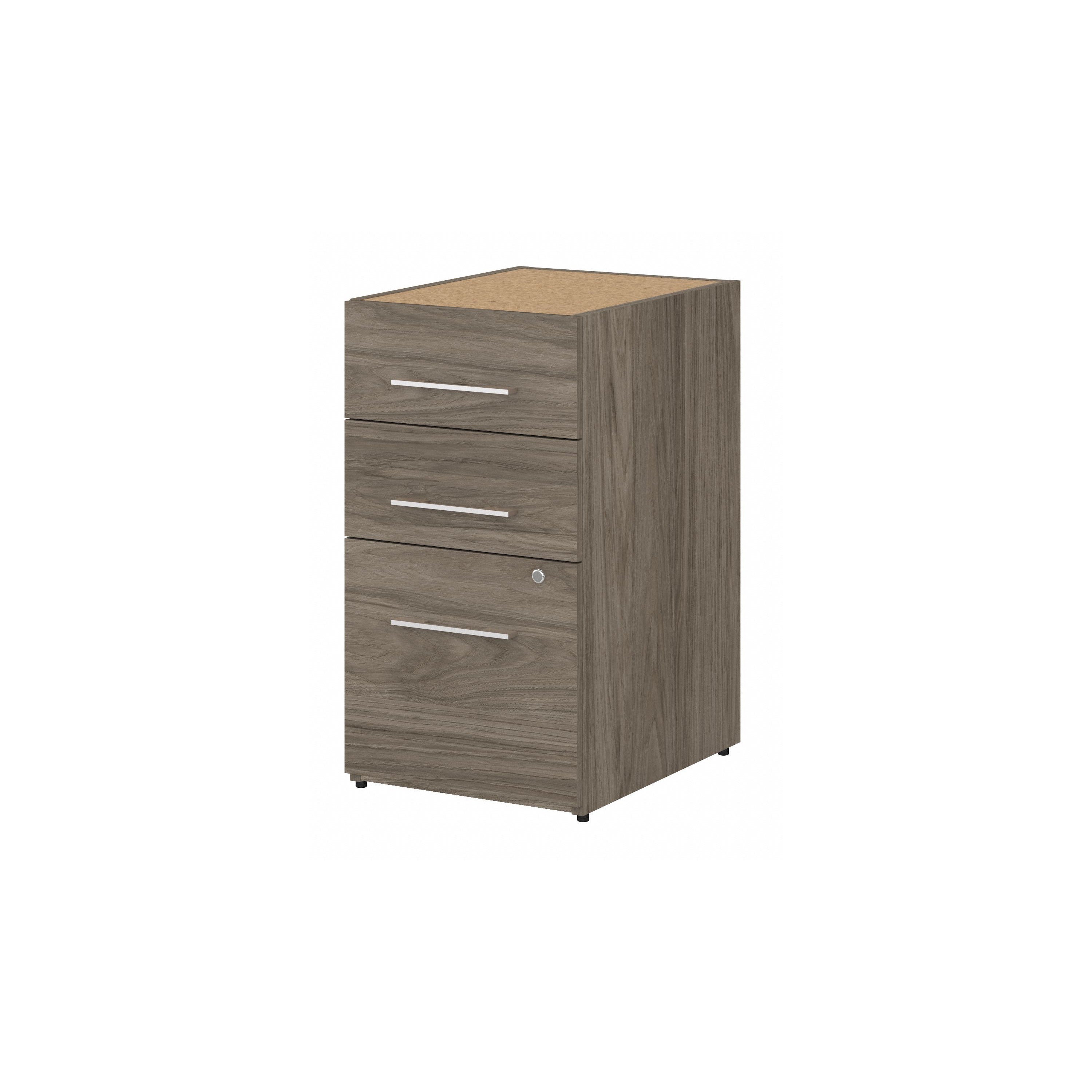 Bush Business Furniture Office 500 16W 3 Drawer File Cabinet in Modern Hickory - Assembled - 15.75" Width x 20.35" Depth x 28.84" Height