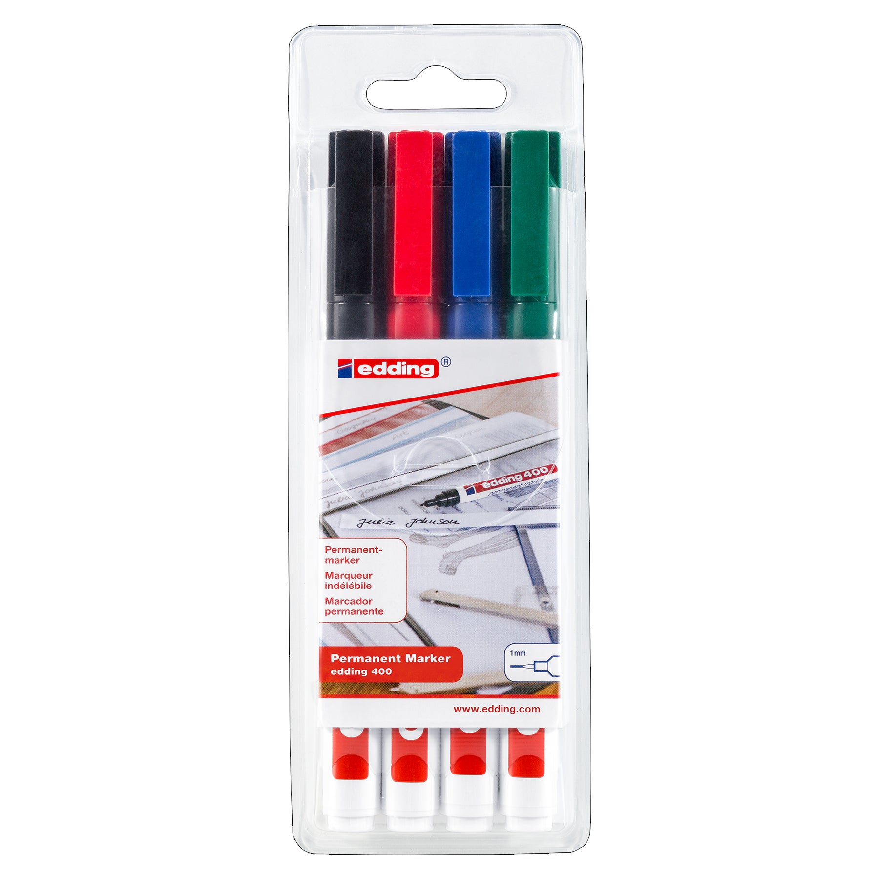 edding 400 Permanent Marker - Set of 4 - Assorted