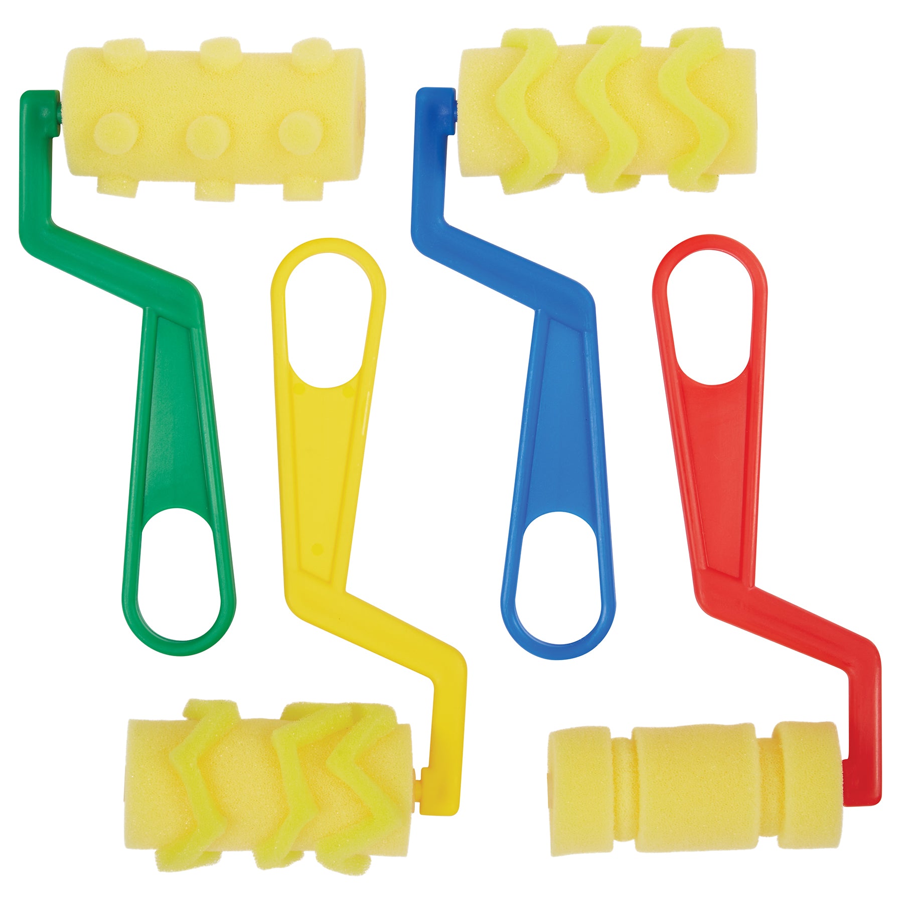 Foam Rollers, 4 Patterns, Pack of 4