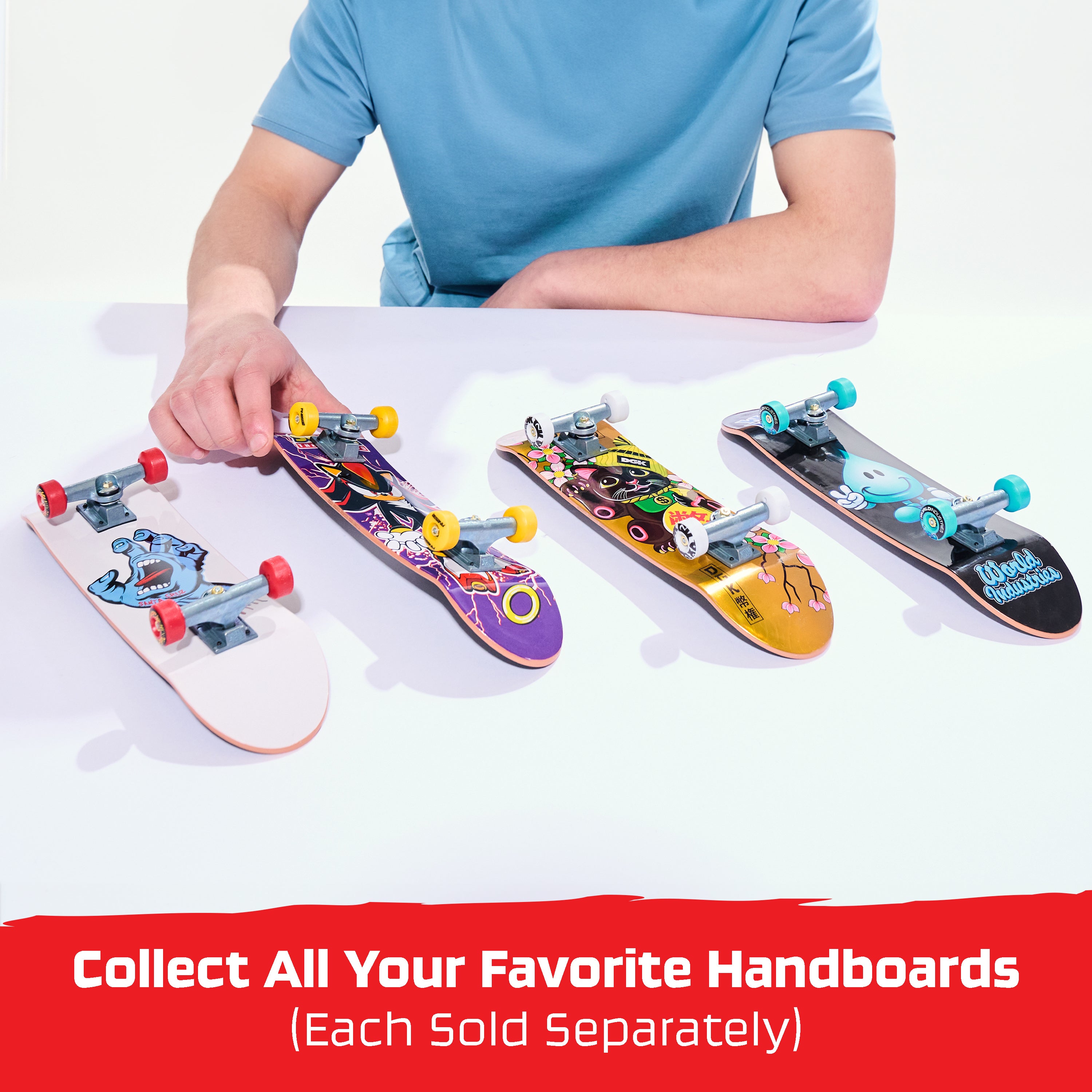 Tech Deck, Santa Cruz Handboard; Authentic Mini Skateboards, Kids Toys for Boys & Girls, Ages 6 and up Hands Use Only