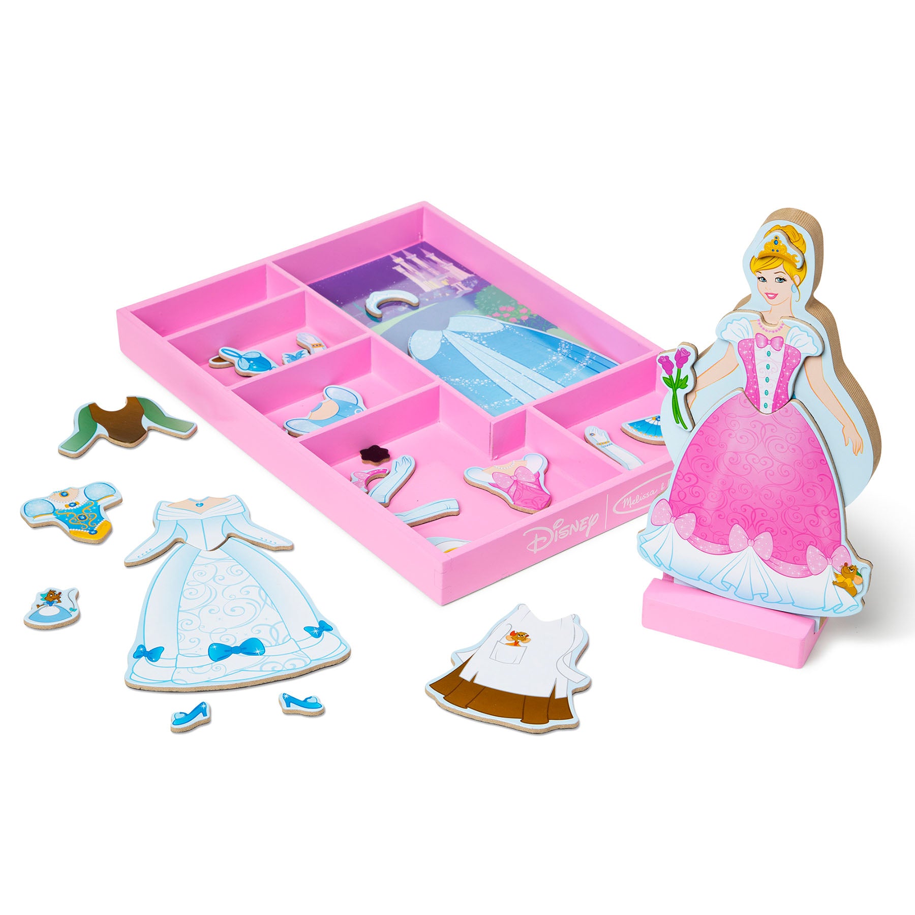 Disney Princess Cinderella Wooden Magnetic Dress-Up Play Set