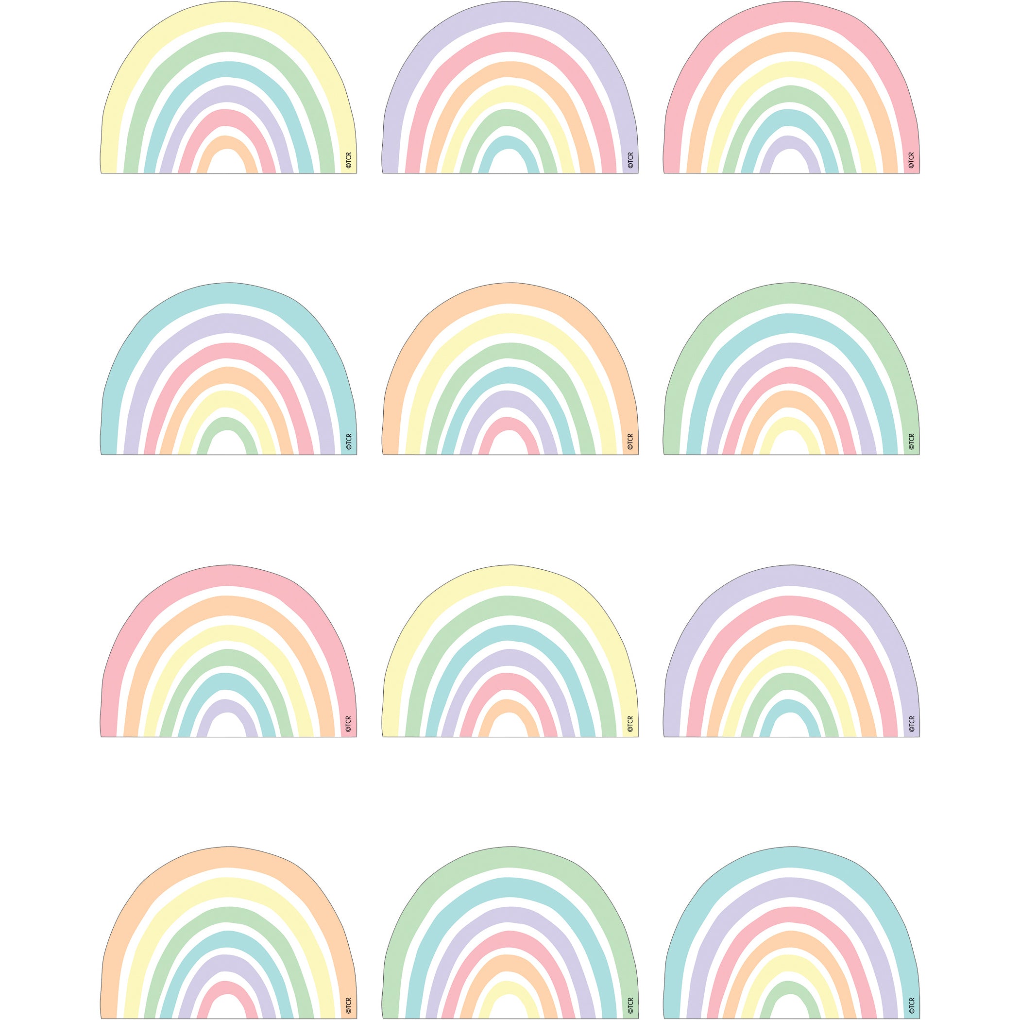 Pastel Pop Rainbows Mini Accents, Pack of 36
