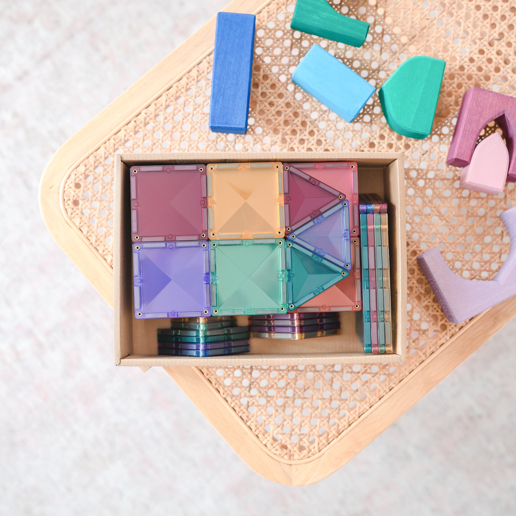 Magnetic Tiles Pastel Starter Pack, 64 Pieces