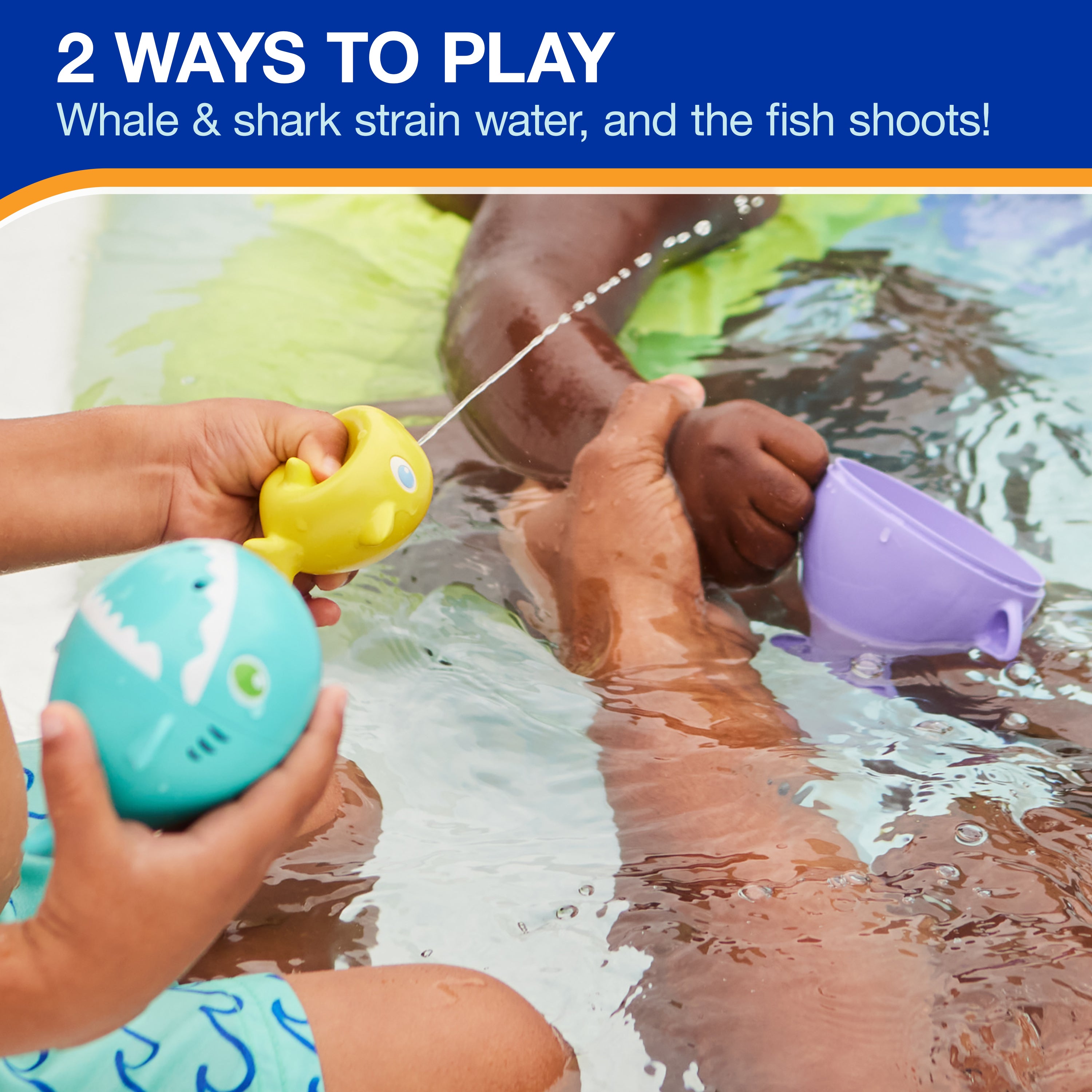 SwimWays Nesting Fish Water Toy, Kids Pool Accessories & Swimming Pool Toys, 3-in-1 Fish-Themed Pool Toys for Kids Ages 3 & Up