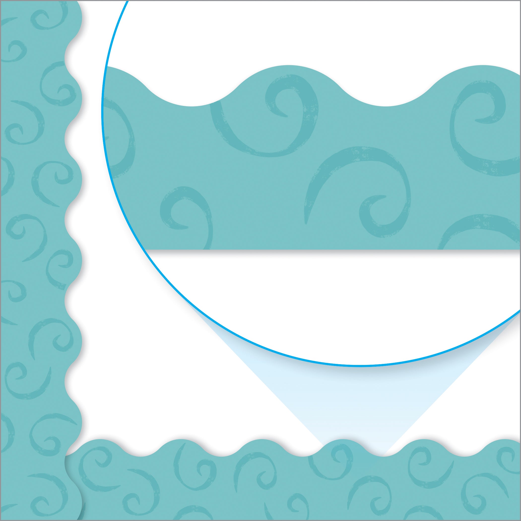 Teal Swirls Terrific Trimmers®, 39 Feet