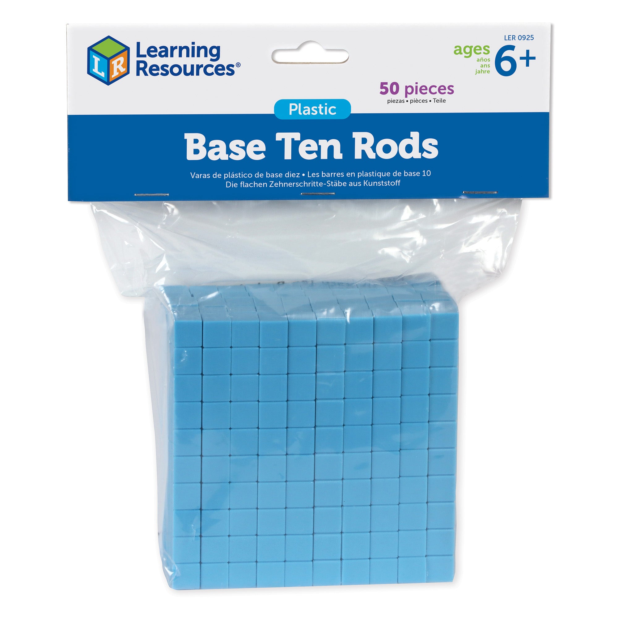 Blue Plastic Base Ten Rod, Set of 50