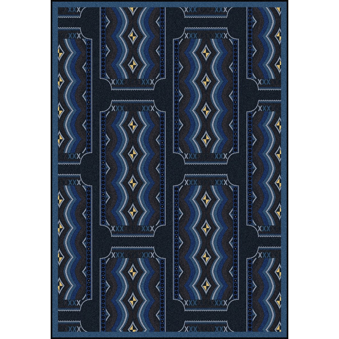 Deco Ticket 3'10" x 5'4" area rug in color Blue